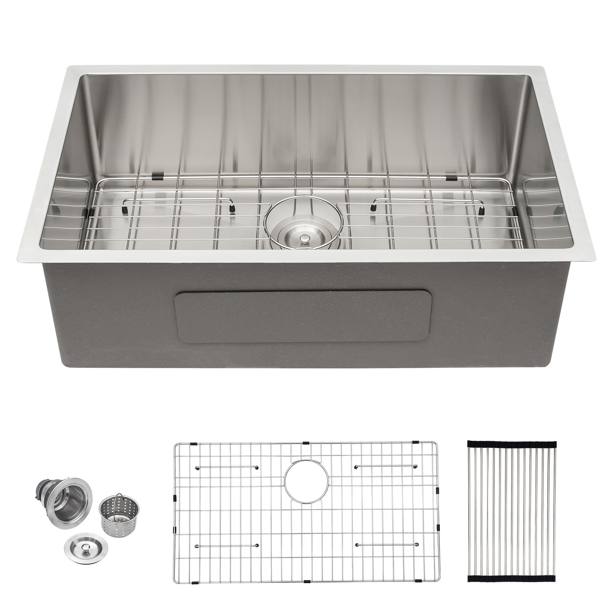 Tatayosi 32 Inch Undermount Kitchen Sink Single Bowl 16 Gauge Stainless Steel Sink Easy to Install Clean