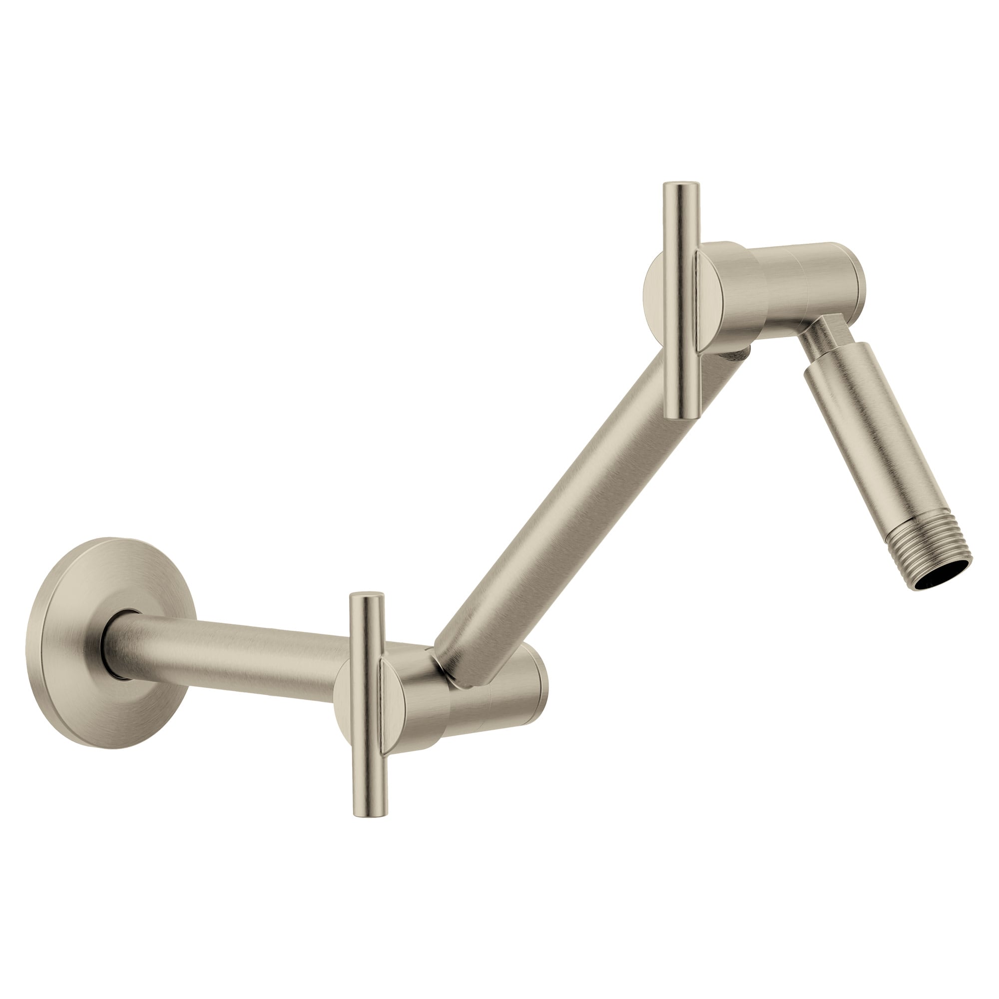 Brushed Nickel Adjustable Wall-Mounted Shower Arm