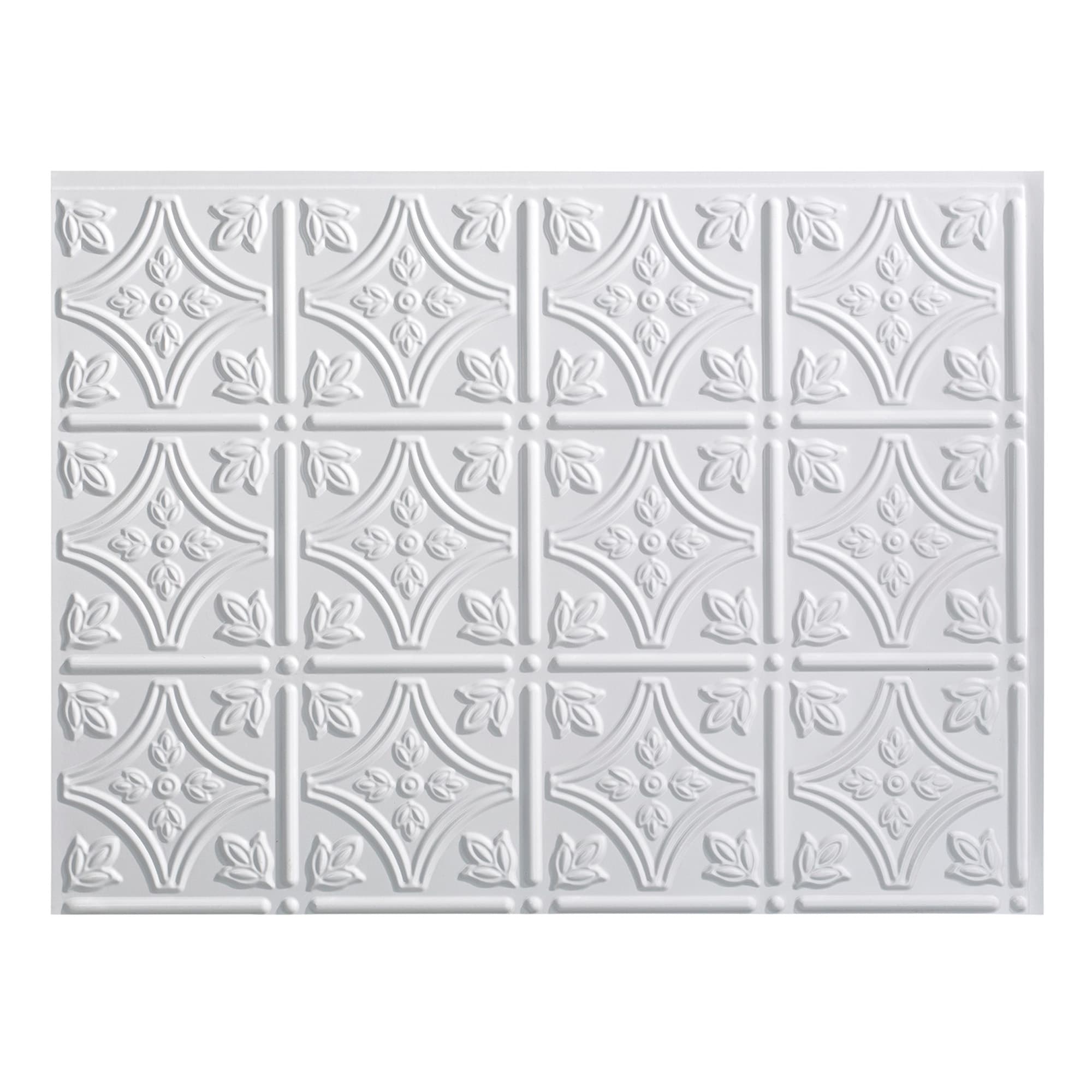 Fasade Traditional 1 18.25-in x 24.25-in Gloss White Backsplash Panels ...