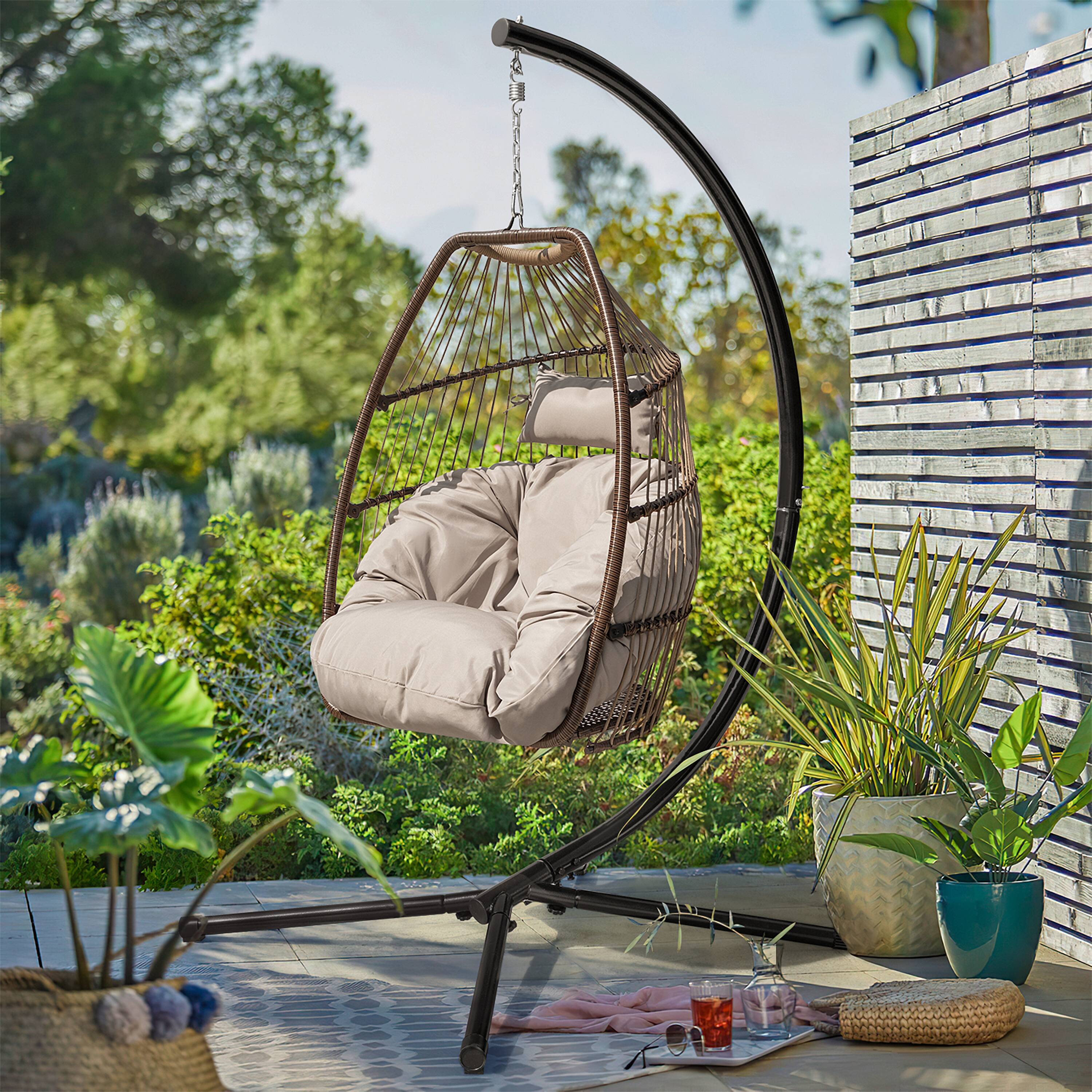 Outdoor hanging swing discount cotton hammock chair