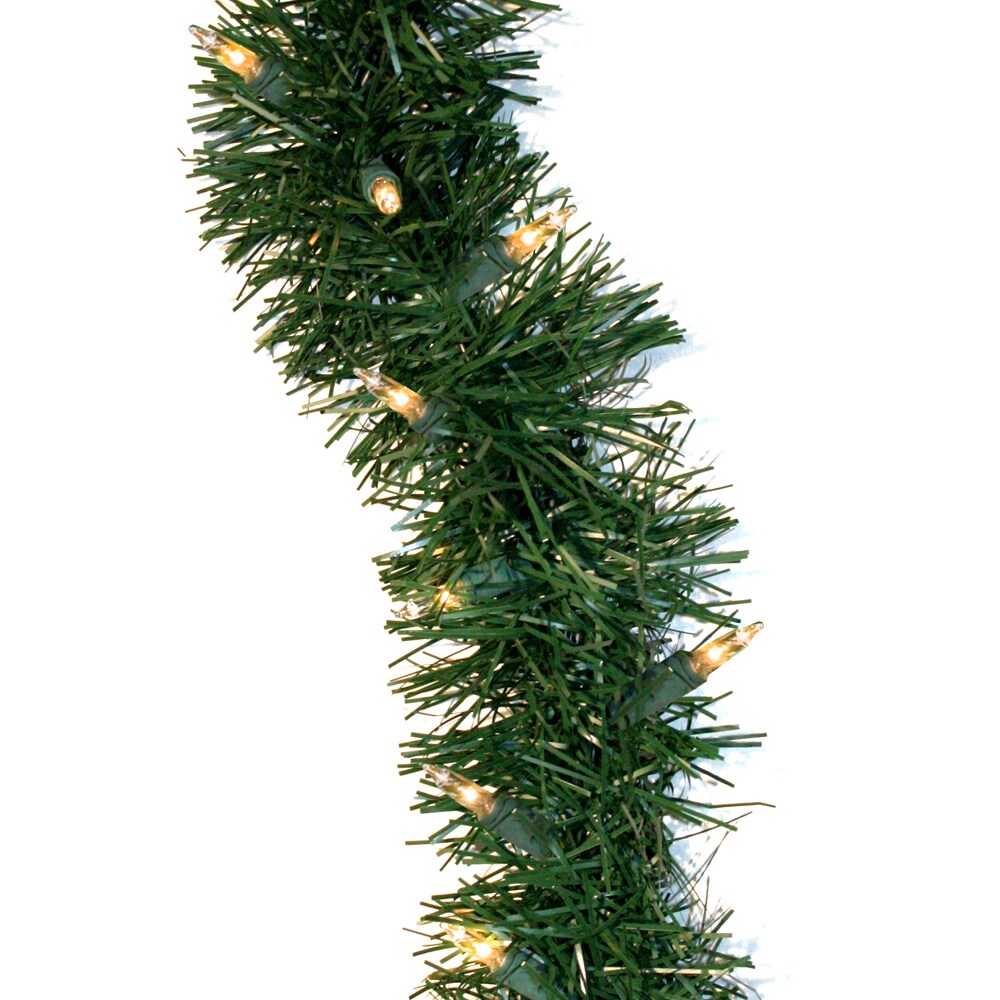 GE Outdoor Pre-Lit 45-ft Branch Garland with White Incandescent Lights ...