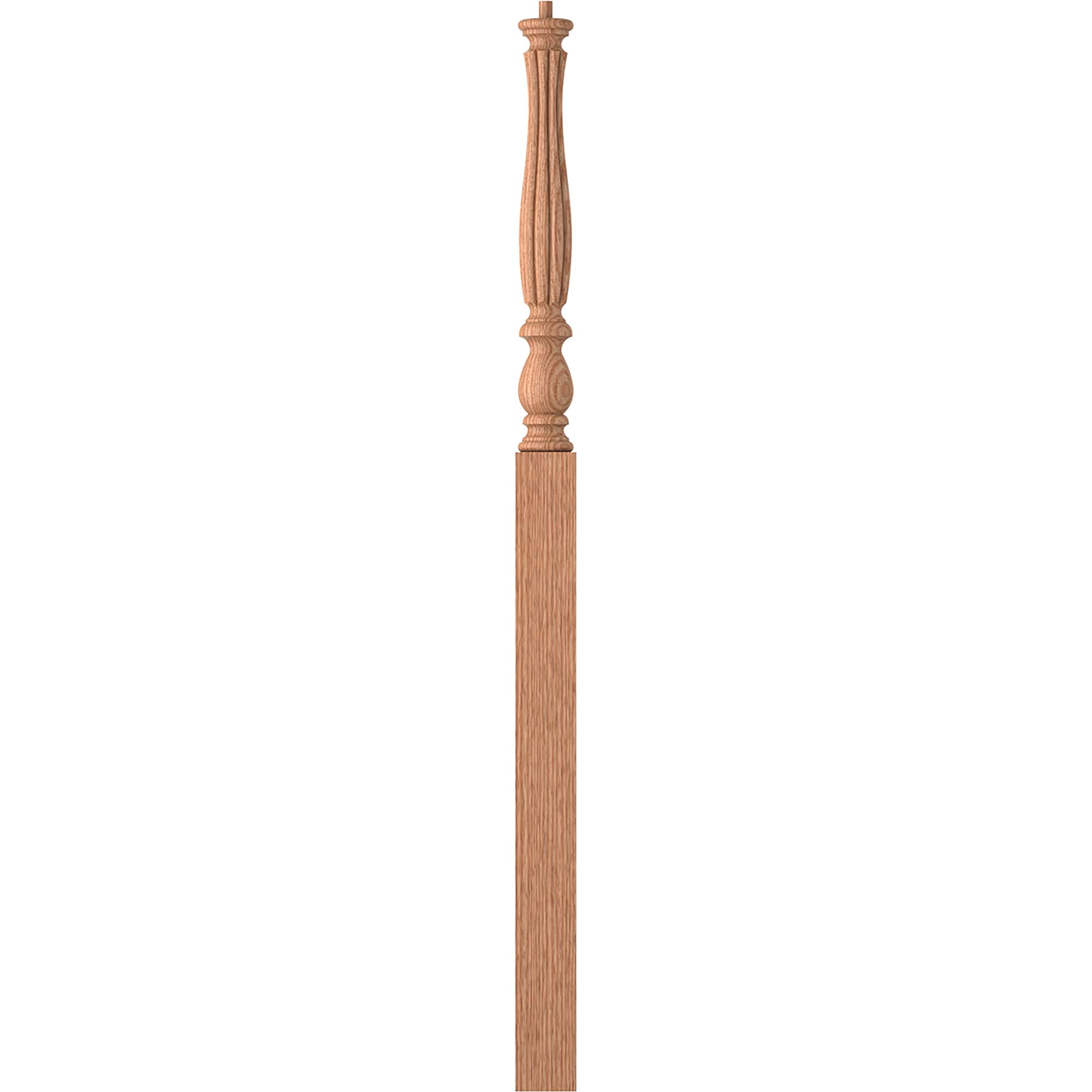 L.J. Smith Stair Systems LJB-3915-O Harbor 3.25-in x 58-in Unfinished Red oak Intermediate Stair Newel Post