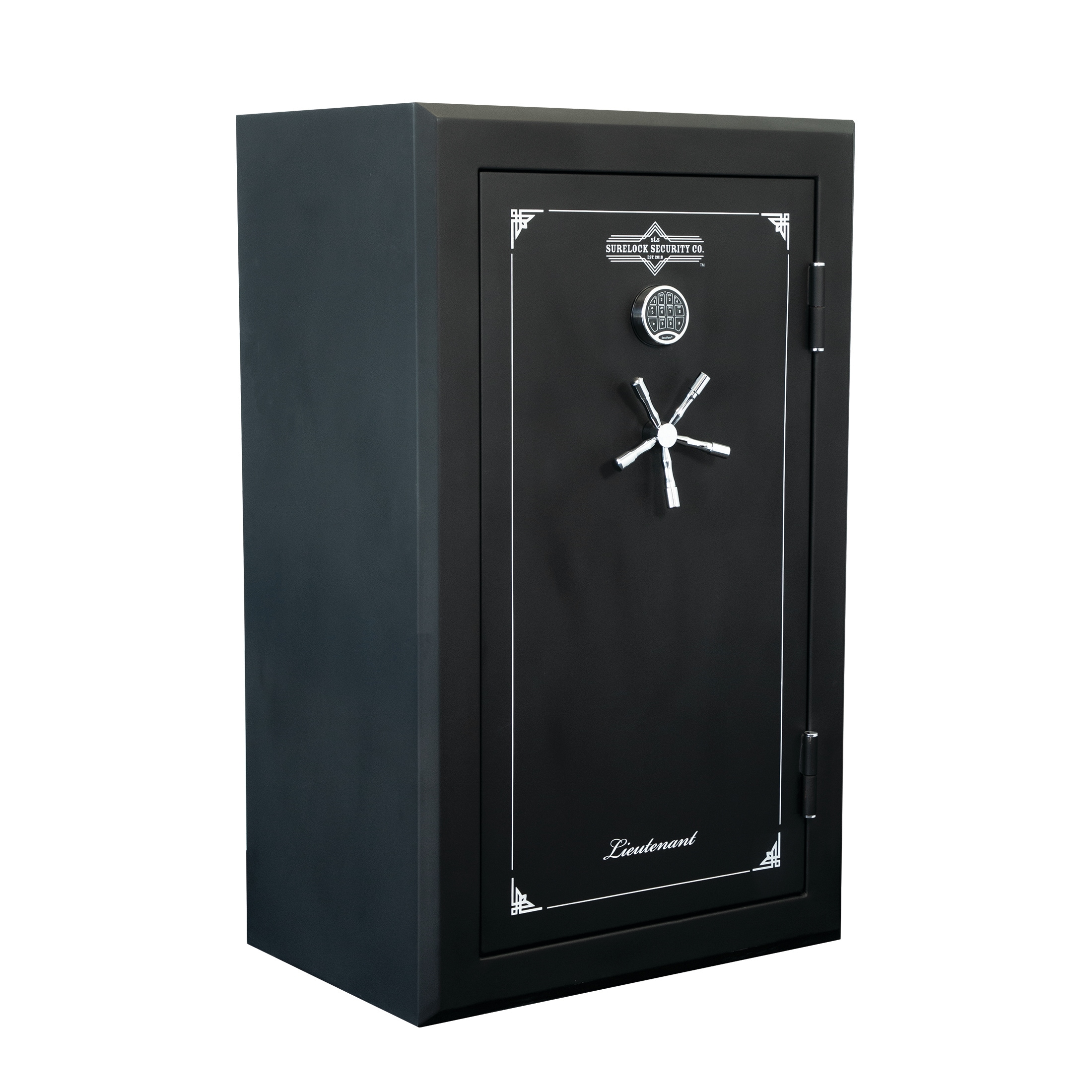 Lieutenant 48-Gun Fireproof Electronic/Keypad Gun Safe, 60-Minute Fire Rating, 23.15 Cu. Ft. Capacity in Black | - Surelock Security Co 3418954