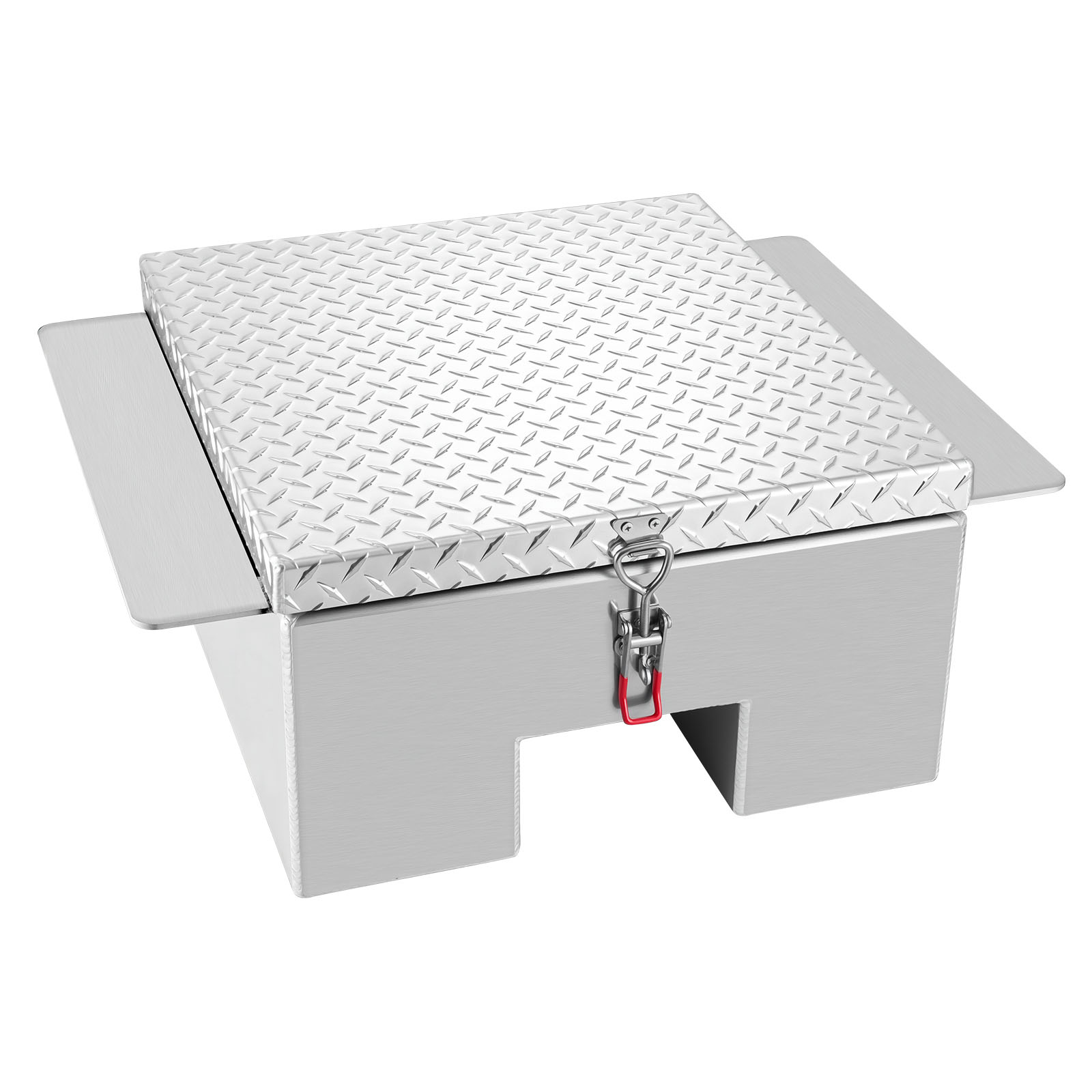 GIVIMO - 30.3-in x 24-in x 12.2-in Silver Aluminum Side Mount Truck Tool Box with Diamond Plate L...