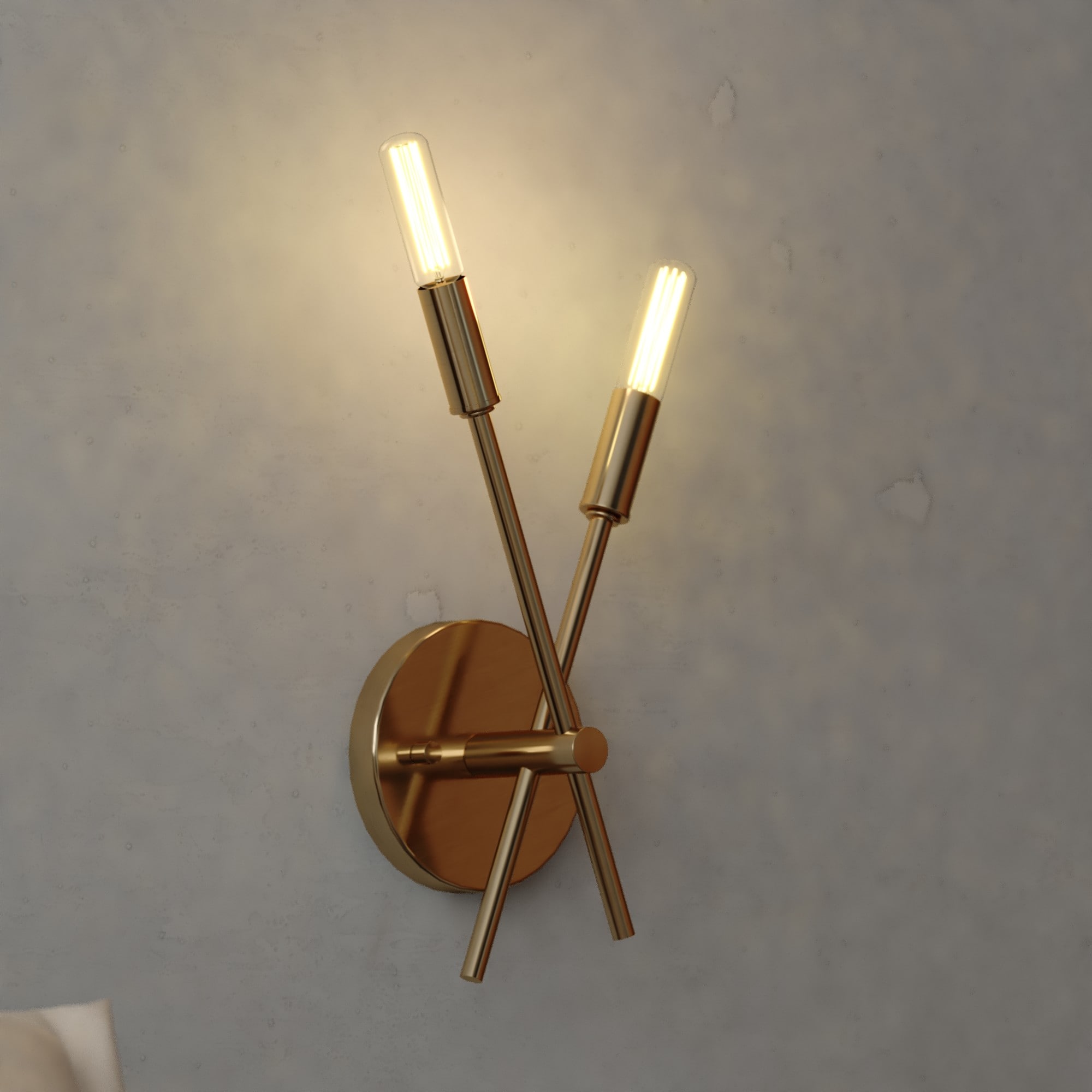 Cascadia W0492 Warwick 5.75-in W 2 -Light Satin Brass Wall Sconce