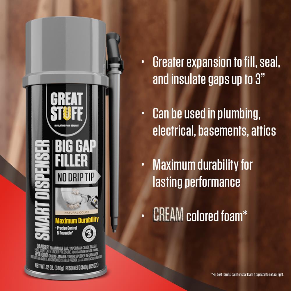 GREAT STUFF Big Gap Filler 12-oz Smart Dispenser Indoor/Outdoor Spray Foam Insulation Canister