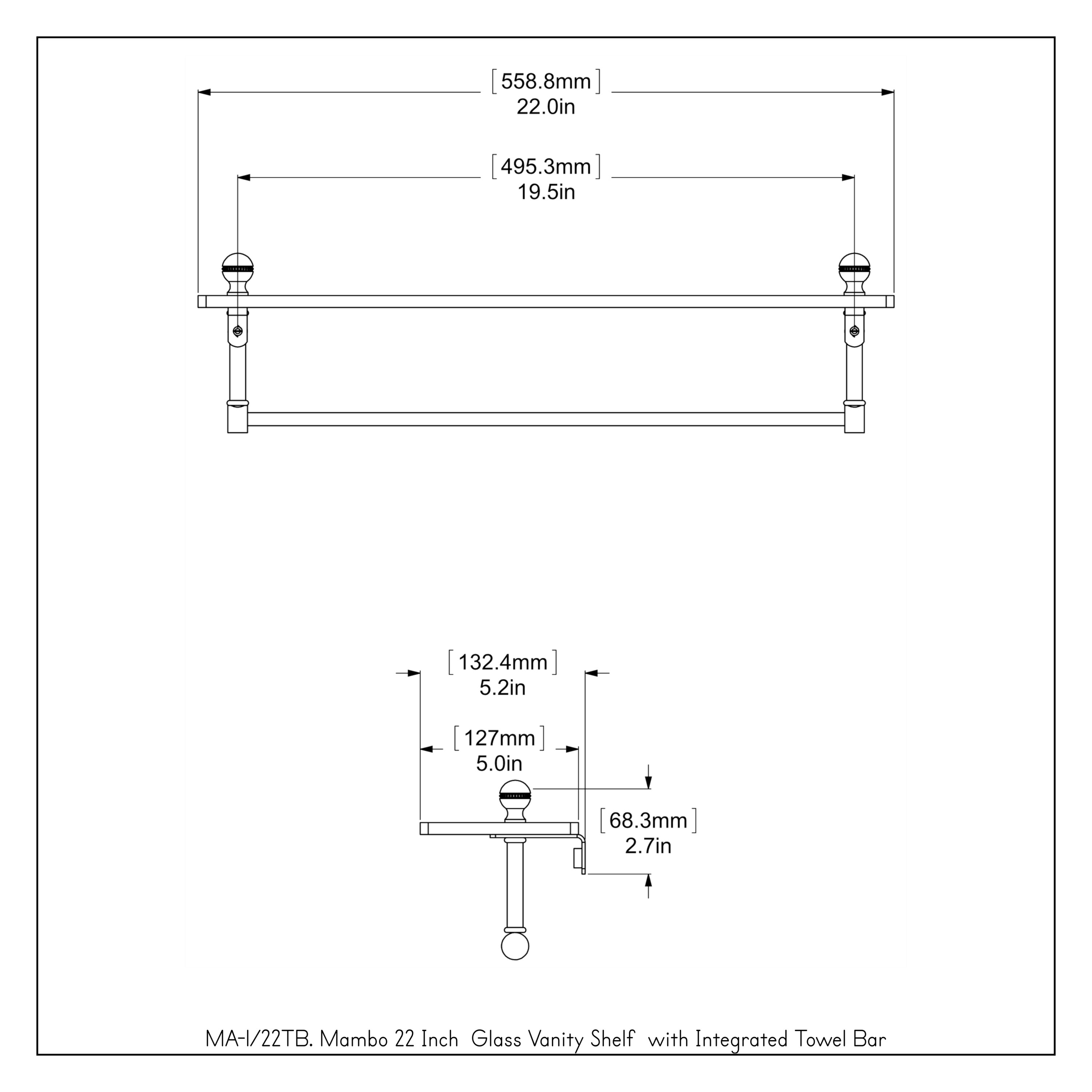Allied Brass MA-1/22TB-WHM Bathroom-Shelves - View #3