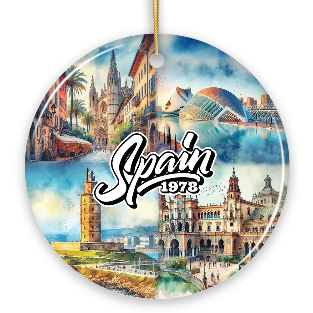 OrnamentallyYou 2189 Artistic Spain Cultural Heritage and Landmarks Ornament Christmas Tree Decor and Keepsake Version 2