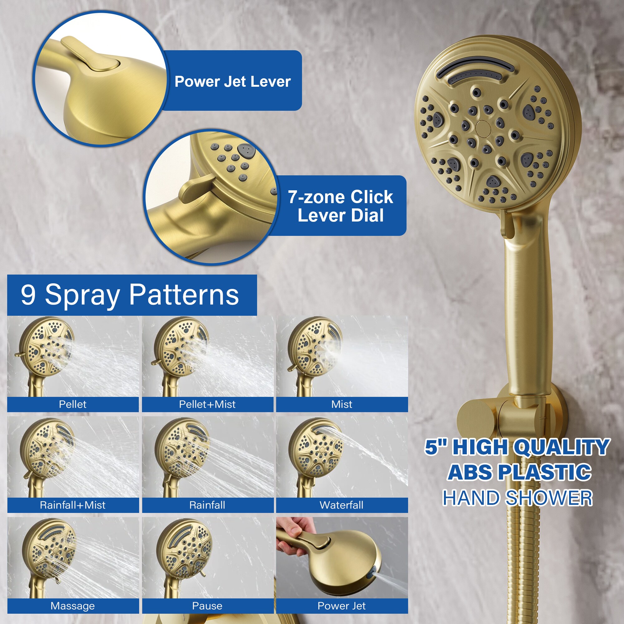 WELLFOR FH75010-ORB Showerhead-Bar-Panels - View #8