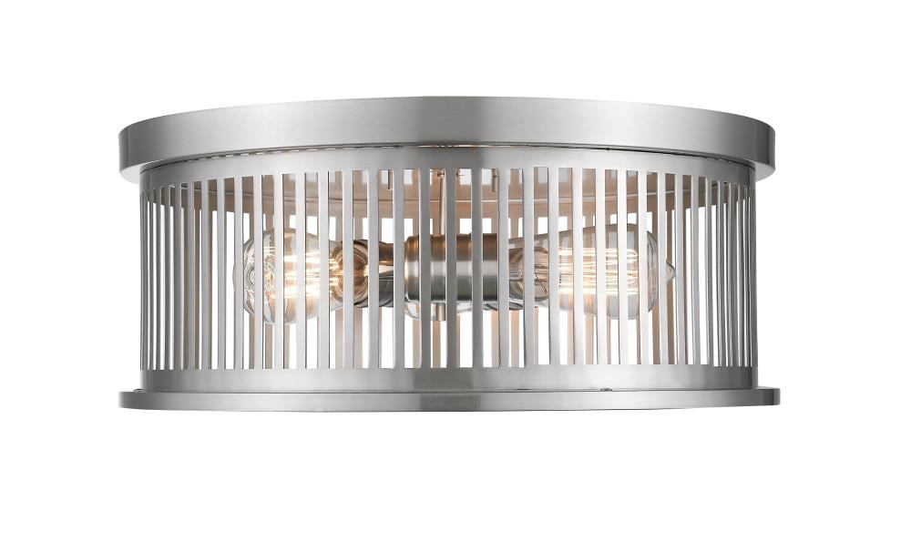 Z-Lite 334F3BN Camellia 1 -Light 16-in Brushed Nickel Flush Mount Light