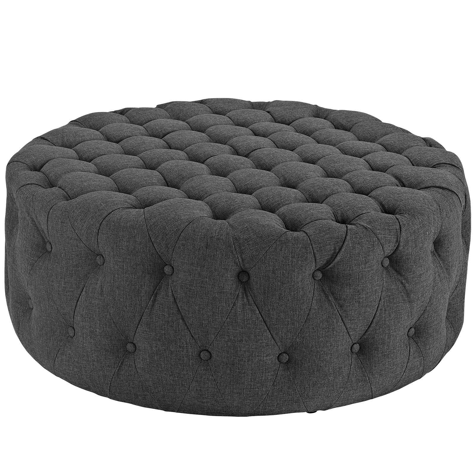 Modway - Amour Upholstered Fabric Ottoman in Gray