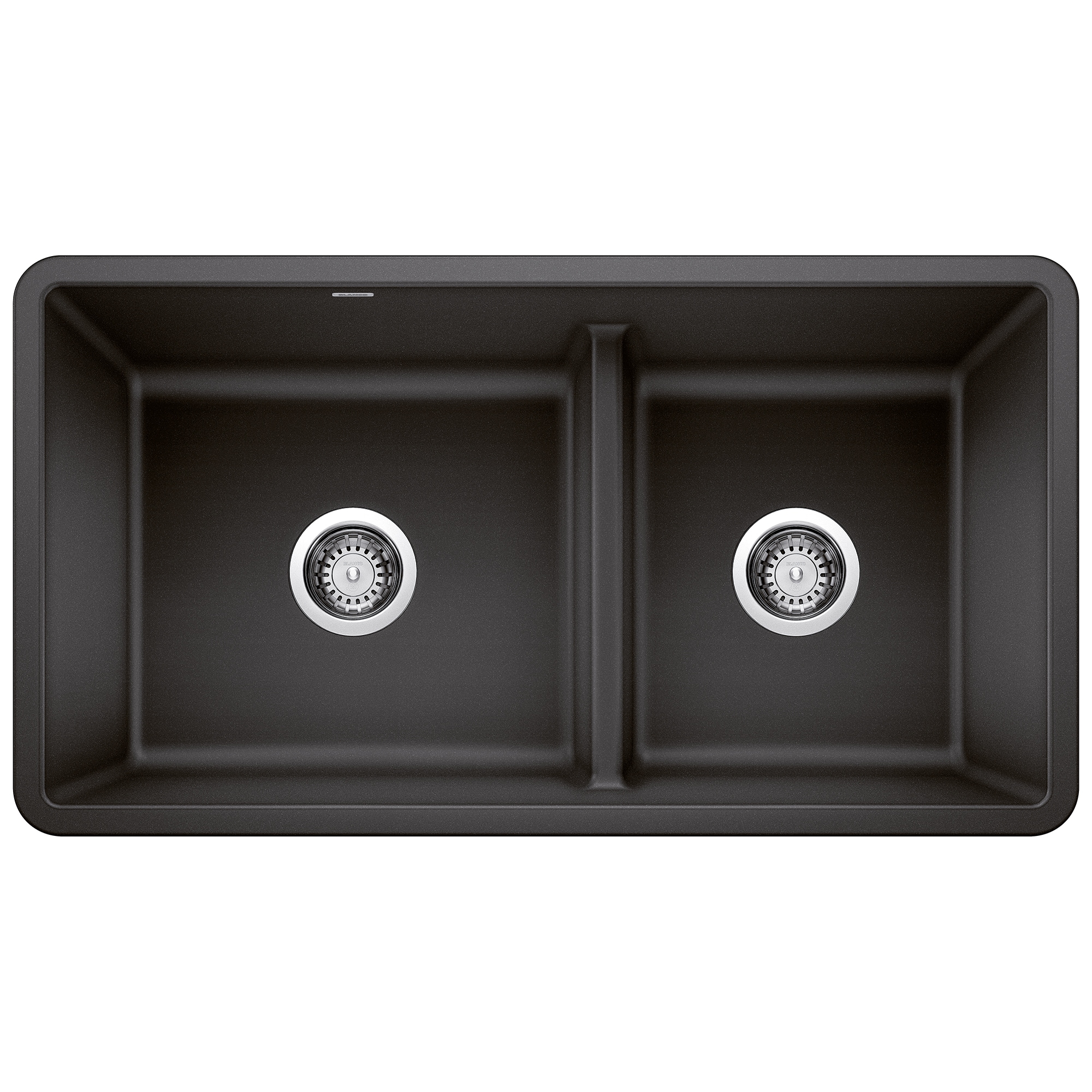 BLANCO 442525 Precis Silgranit Undermount 33-in x 18-in Granite Double offset bowl Kitchen Sink