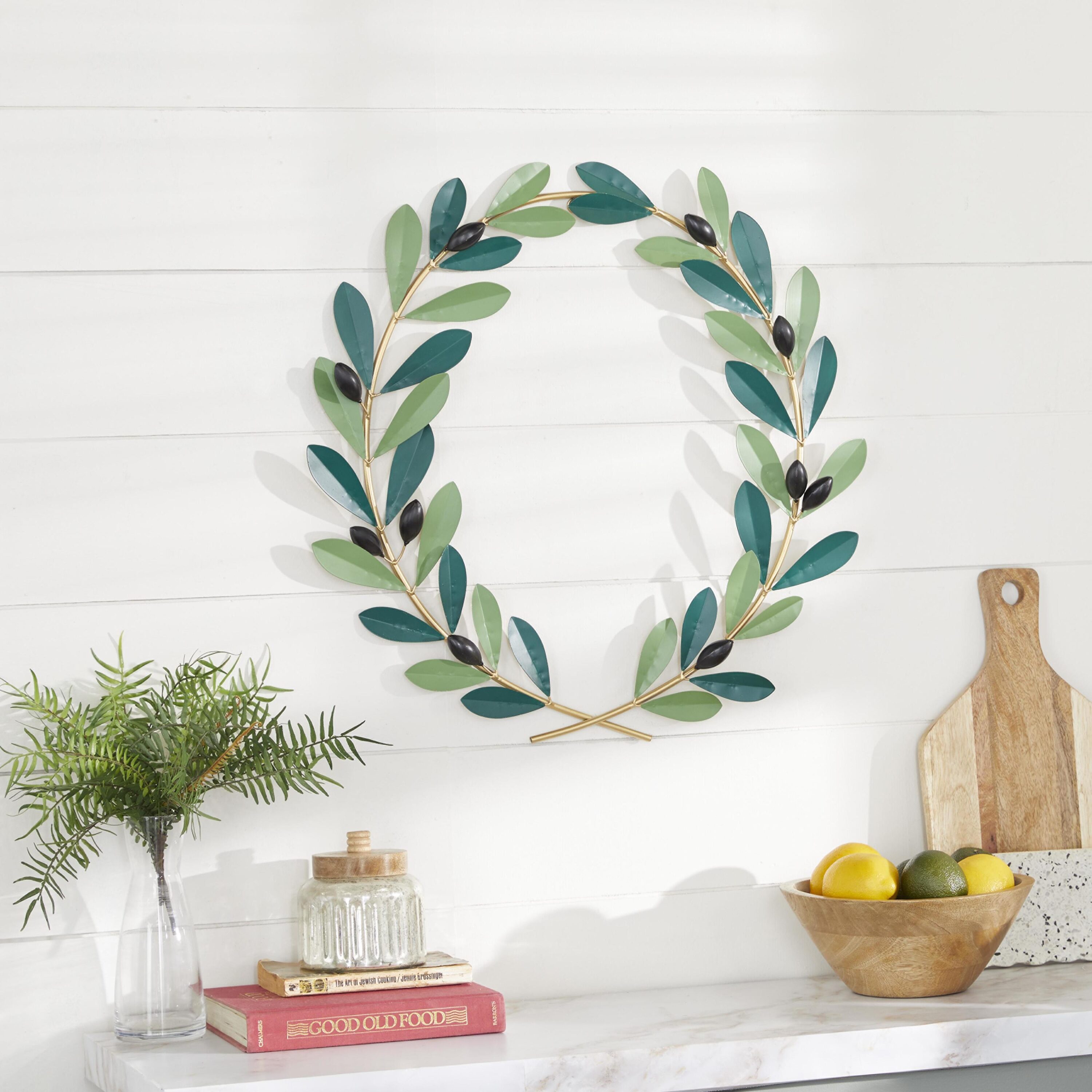 Grayson Lane 35908 22-Inches W x 22-Inches H Metal Leaf Crown Floral Wall sculpture