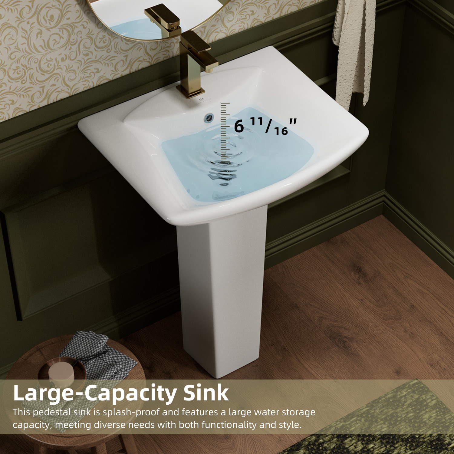 Los Flexi LSLFBPS-2419-1 Complete-Pedestal-Lavatories - View #3