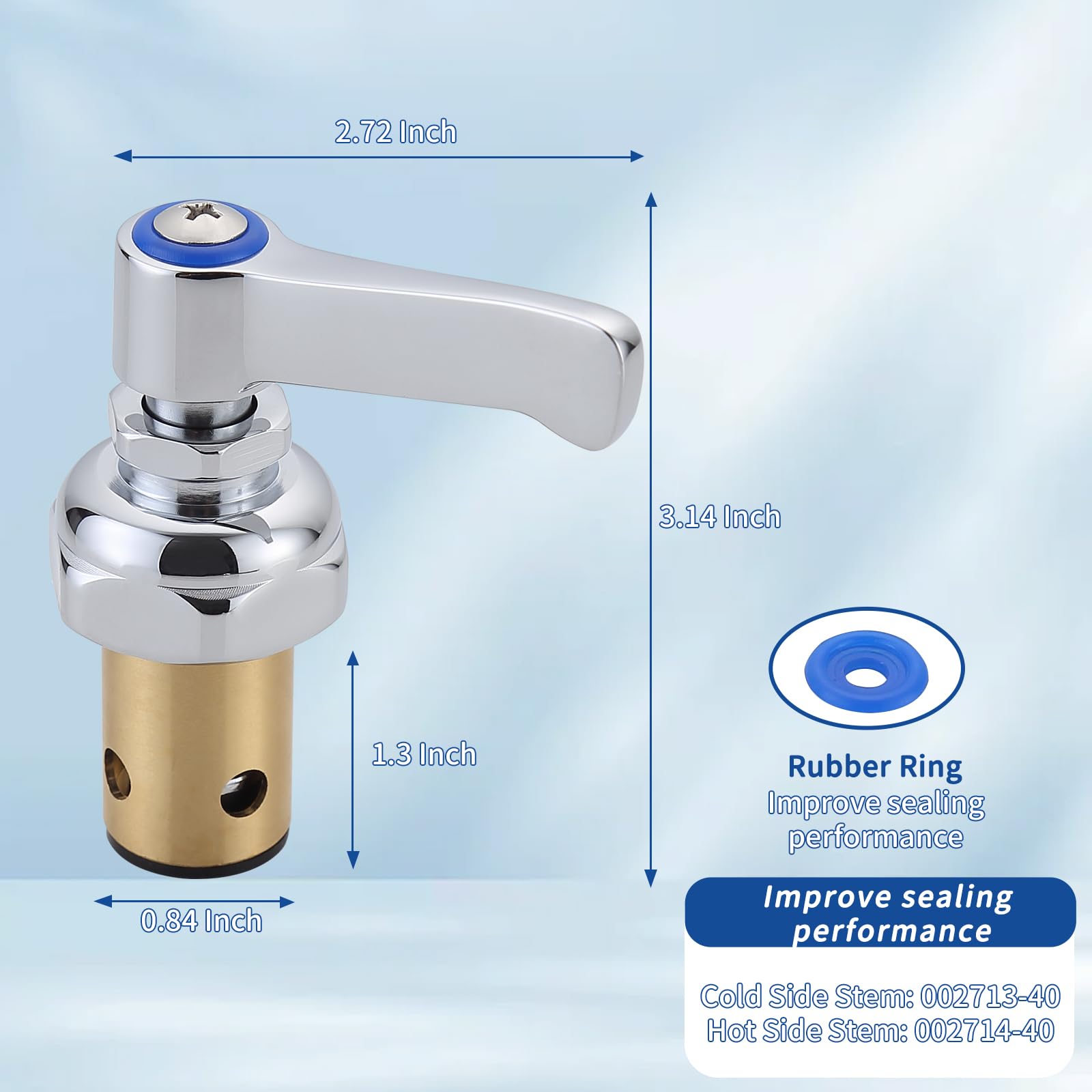 Adrinfly Handle Stem Assembly Compatible with TS Brass Faucets Cold ...