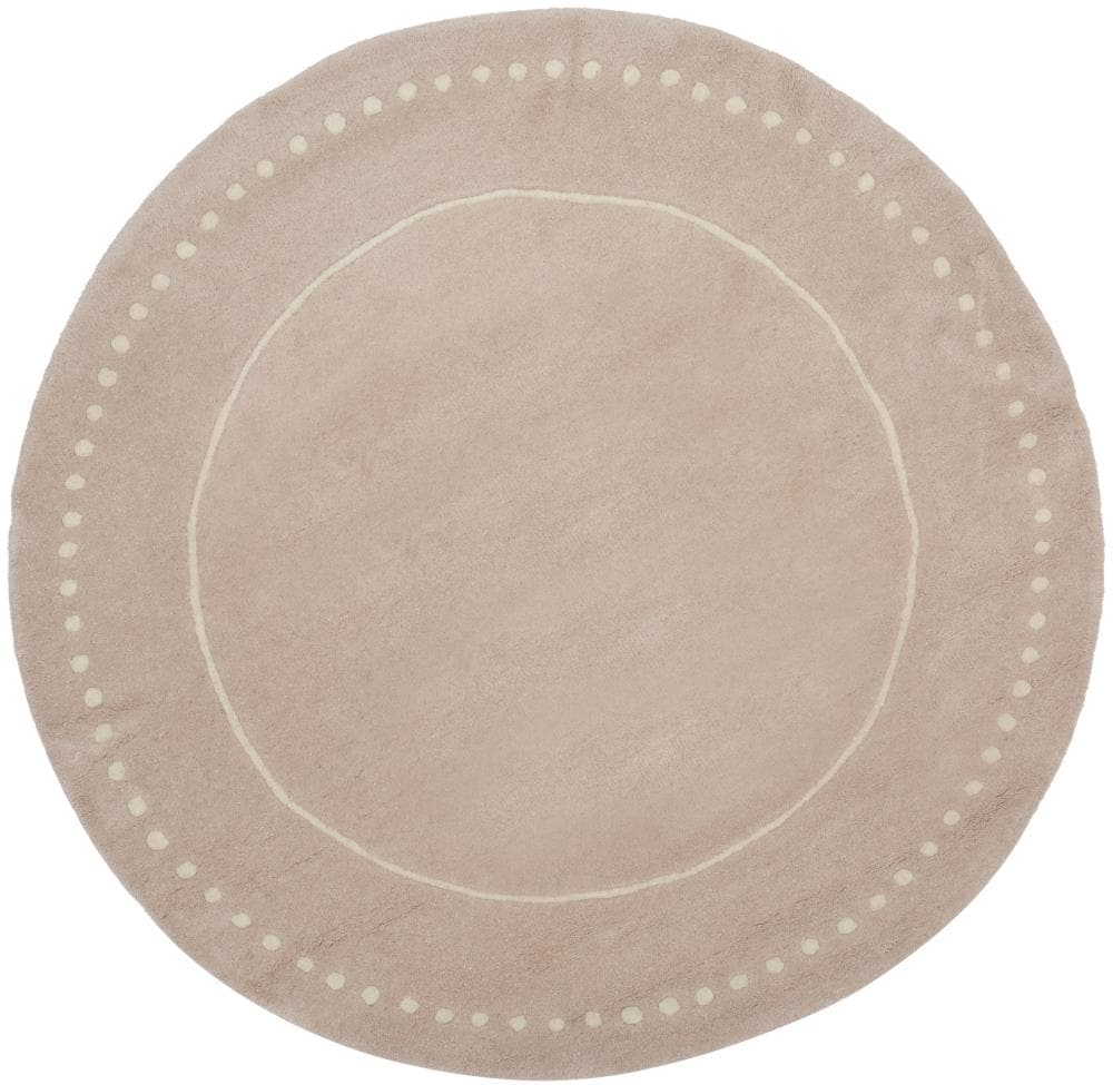Safavieh BEL151M-5R Bella Huon 5 x 5 (ft) Tufted Wool Light Pink/Ivory Round Indoor Border Farmhouse/Cottage Area rug
