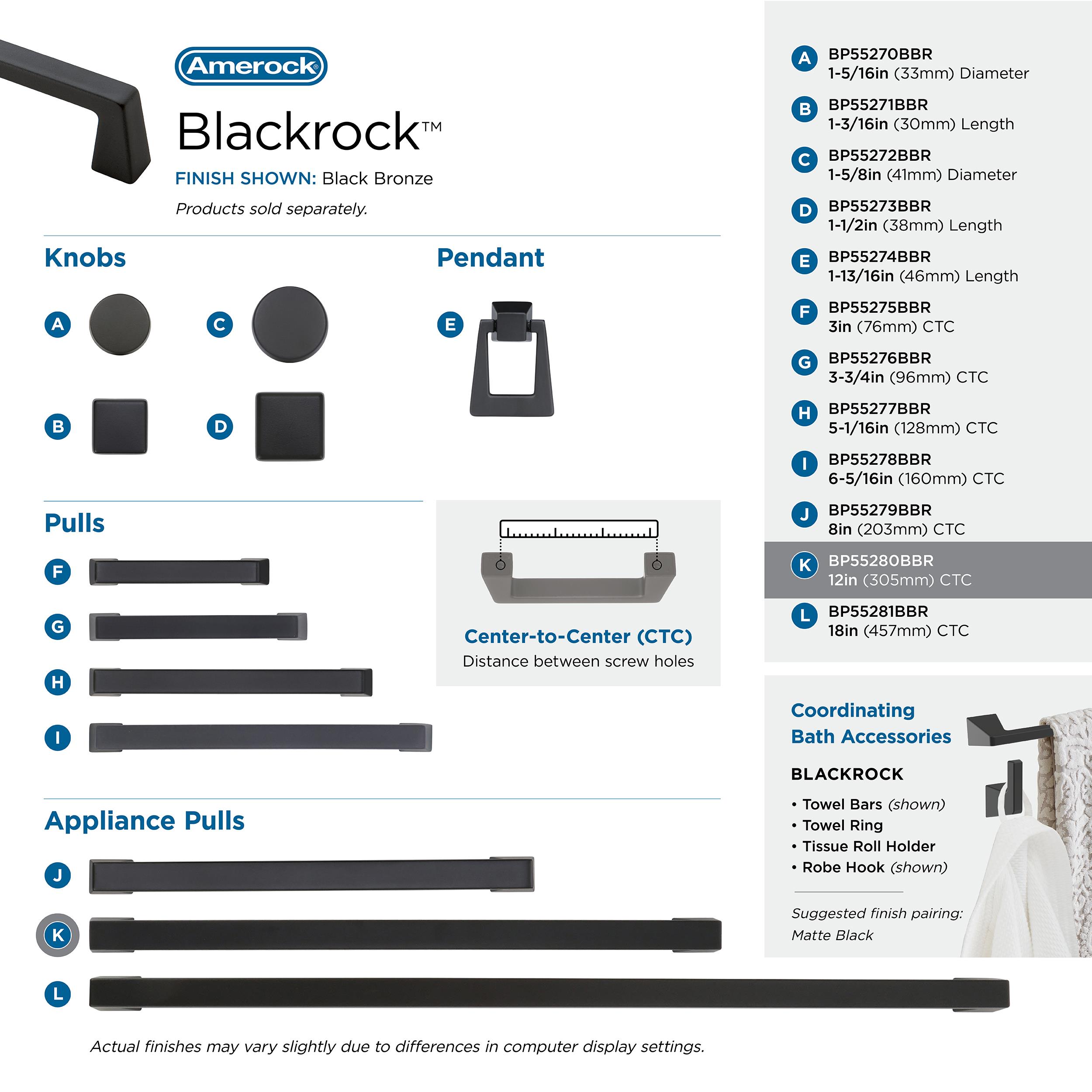 Amerock BP55280BBR Cabinet-Pulls - View #6