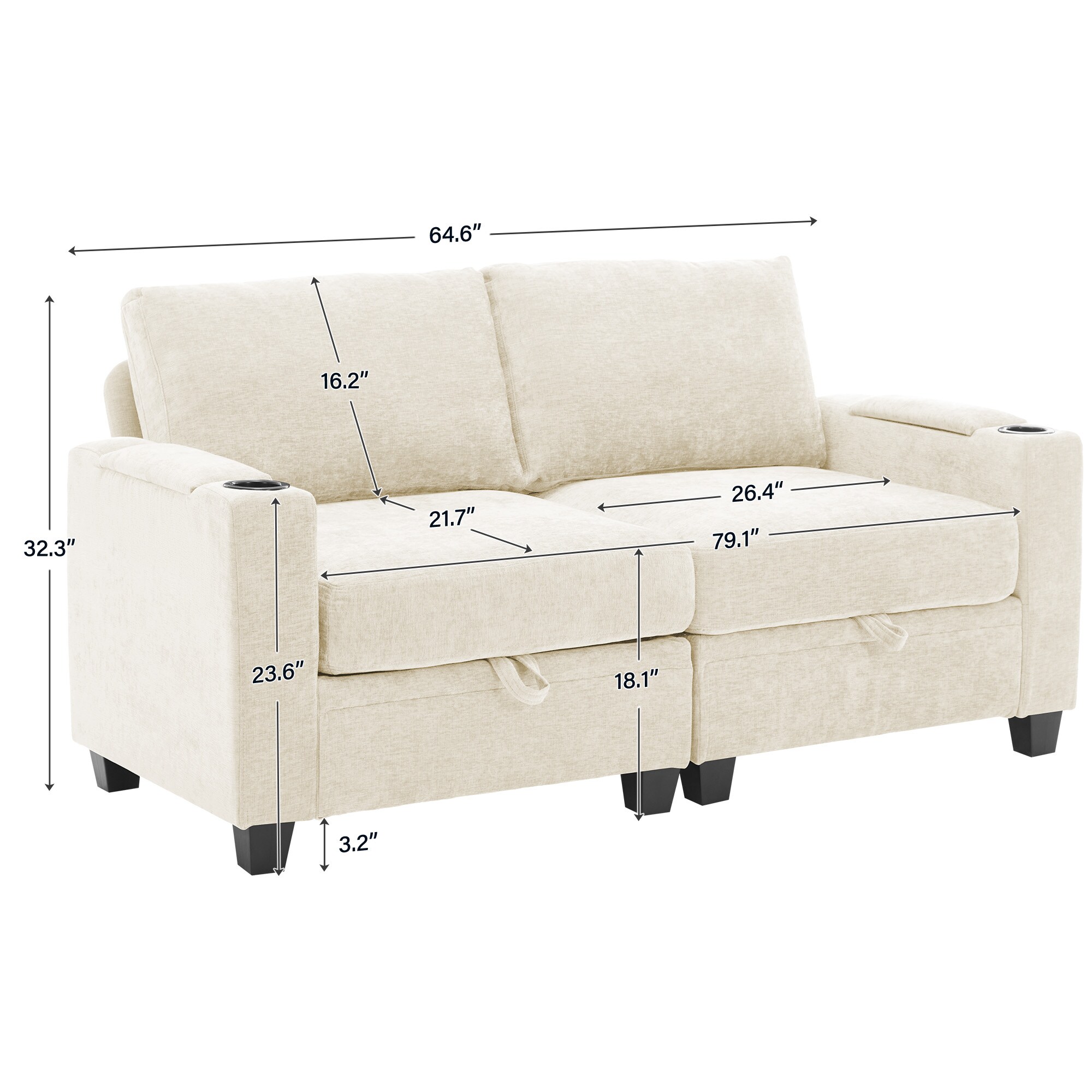 VOUA SAF-XNECW3-BE1 Sofas-Loveseats - View #7
