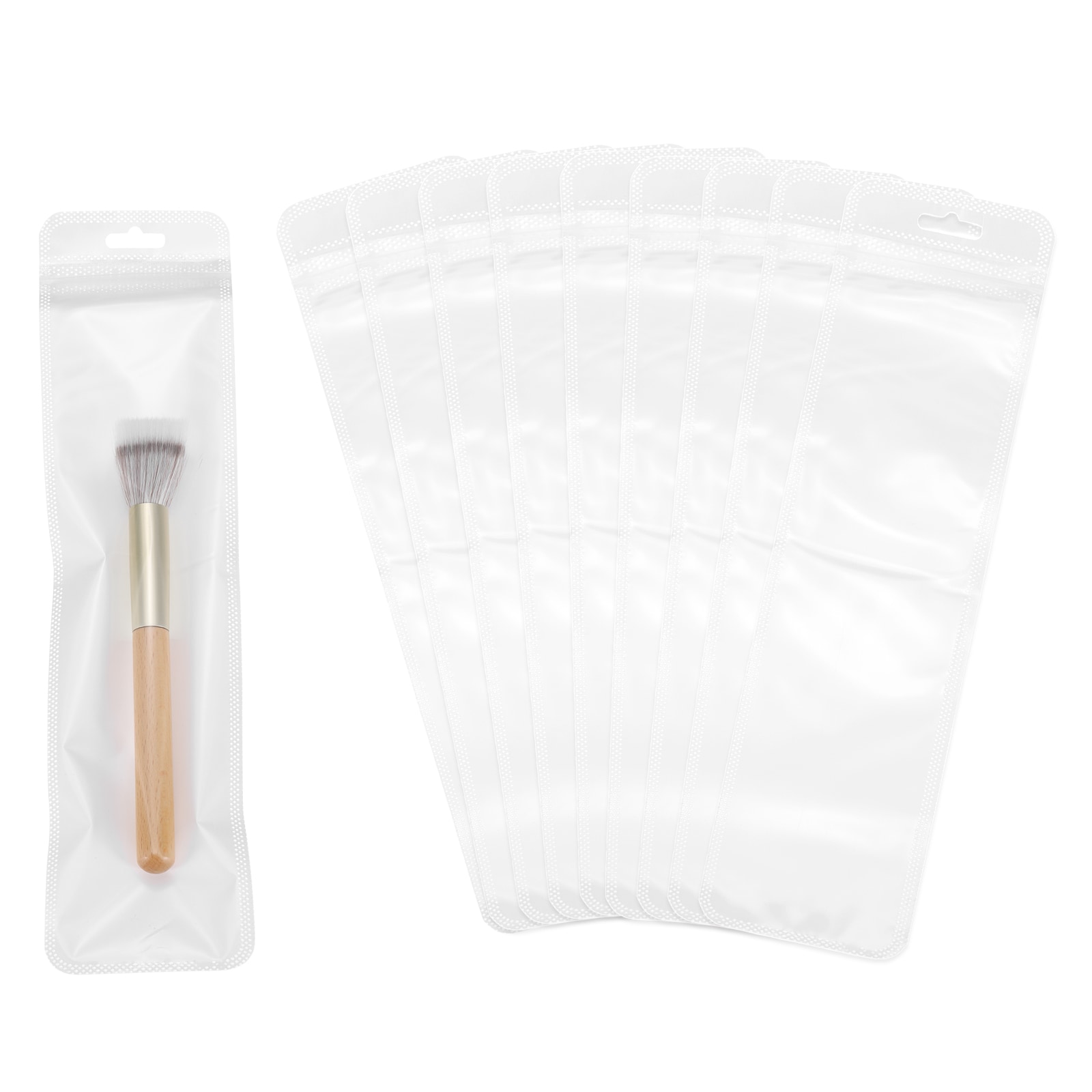 PATIKIL Long Jewelry Plastic Bags 2.8x11.2inch 100pcs Clear Reclosable Self Sealing Zip Bag with Hanging Hole for Necklaces Pen Packaging Shipping White #S26051300UX2105