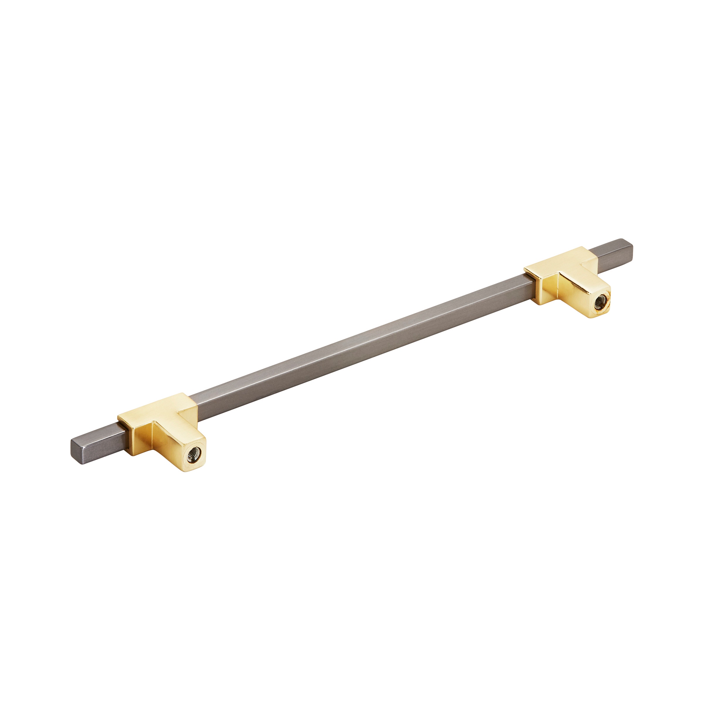 Brushed Gold and Black Chrome Bar Cabinet Pull