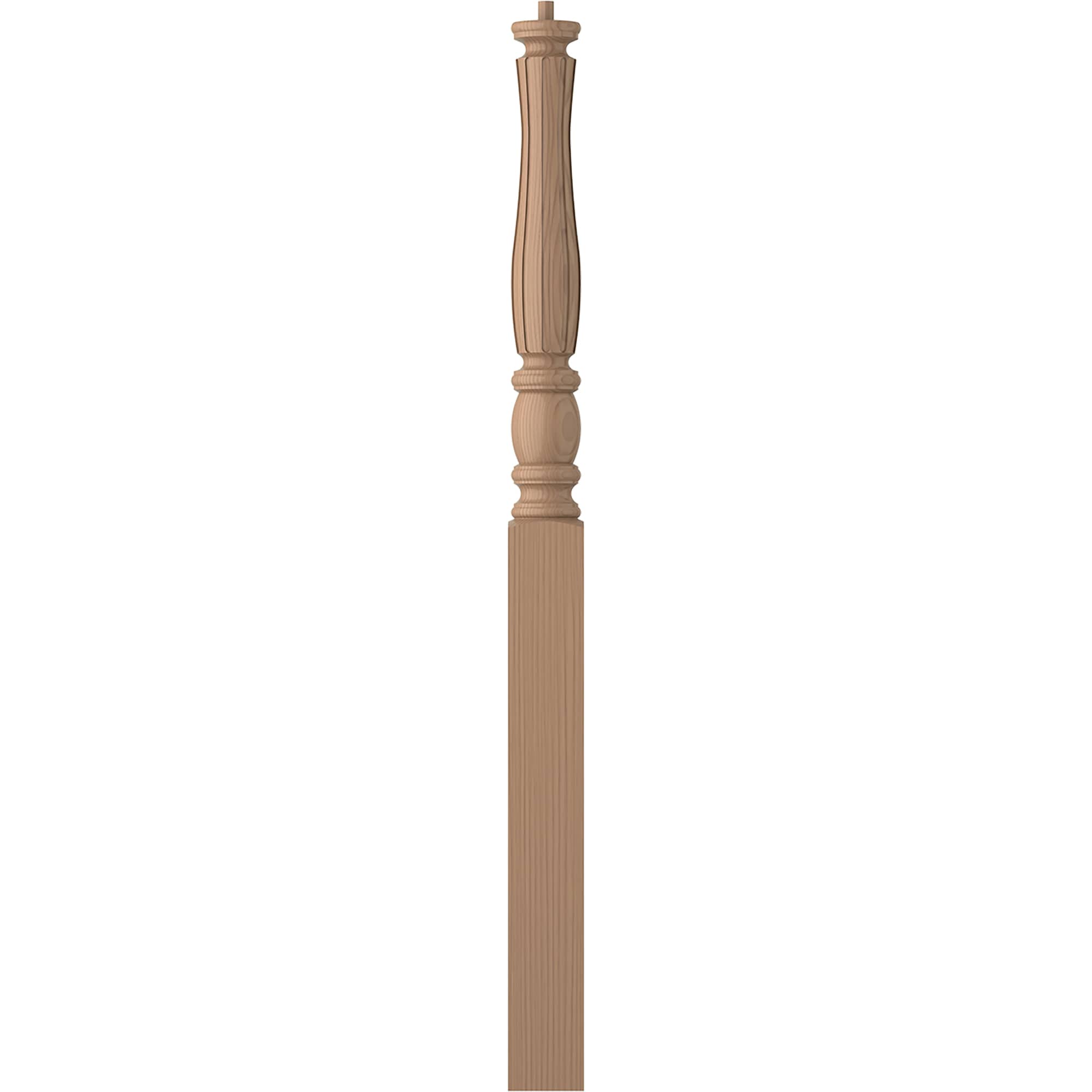 L.J. Smith Stair Systems LJF-3314-P Briarcliffe 3.5-in x 50-in Unfinished Poplar Starting Stair Newel Post