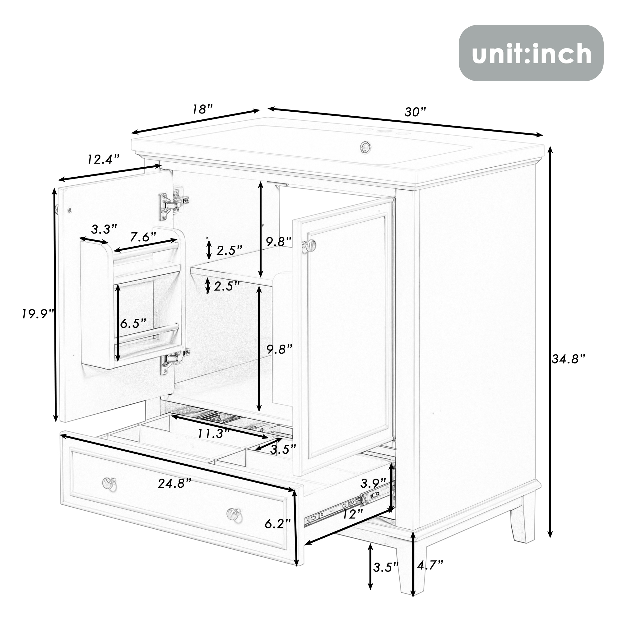 WELLFOR NIE-N7VT05R Bath-Vanity-Combo - View #8