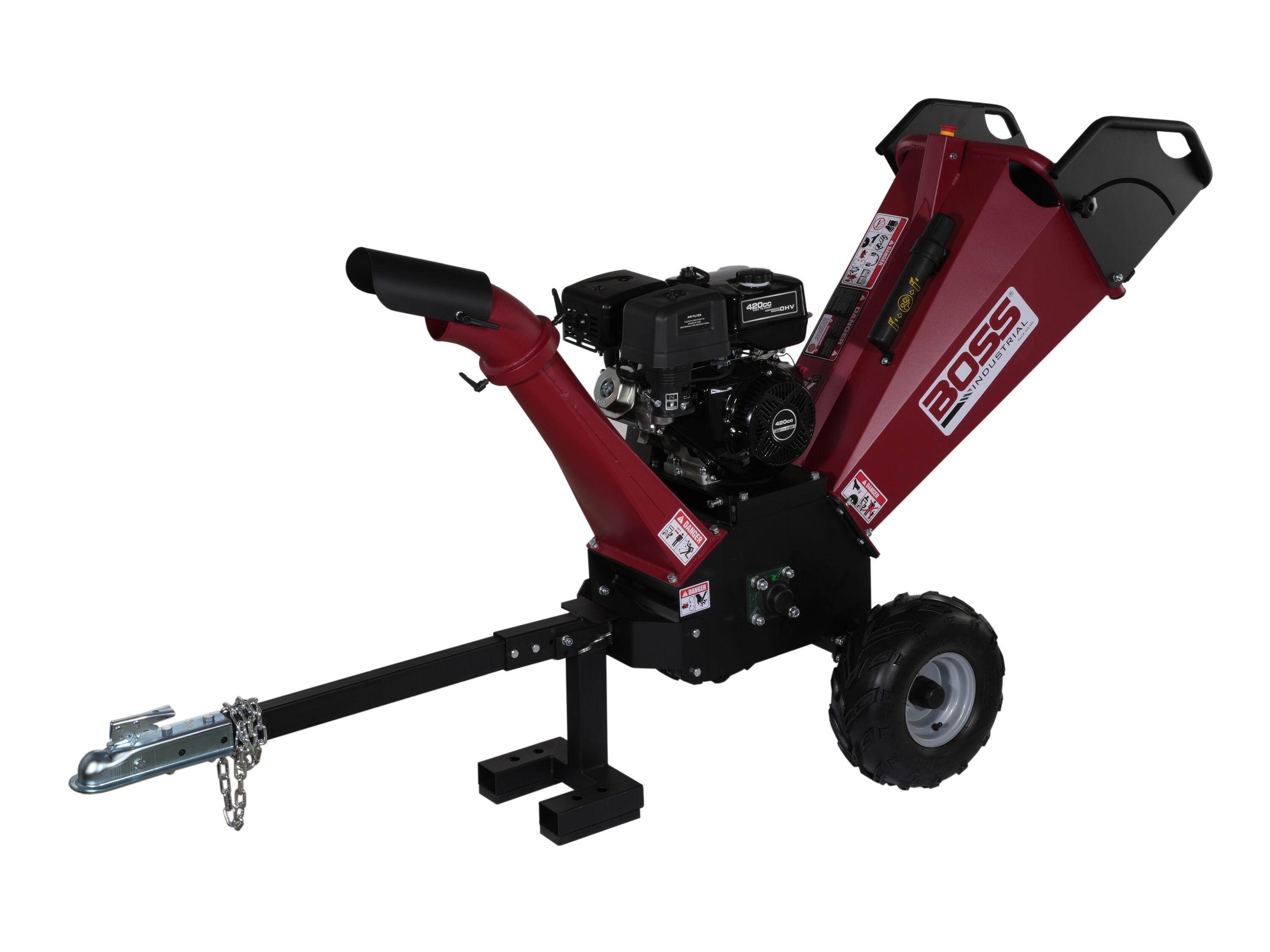 Boss Industrial CGR50 Electric 14 -HP Briggs Stratton Gas Wood Chipper, 5-in Maximum Branch Diameter