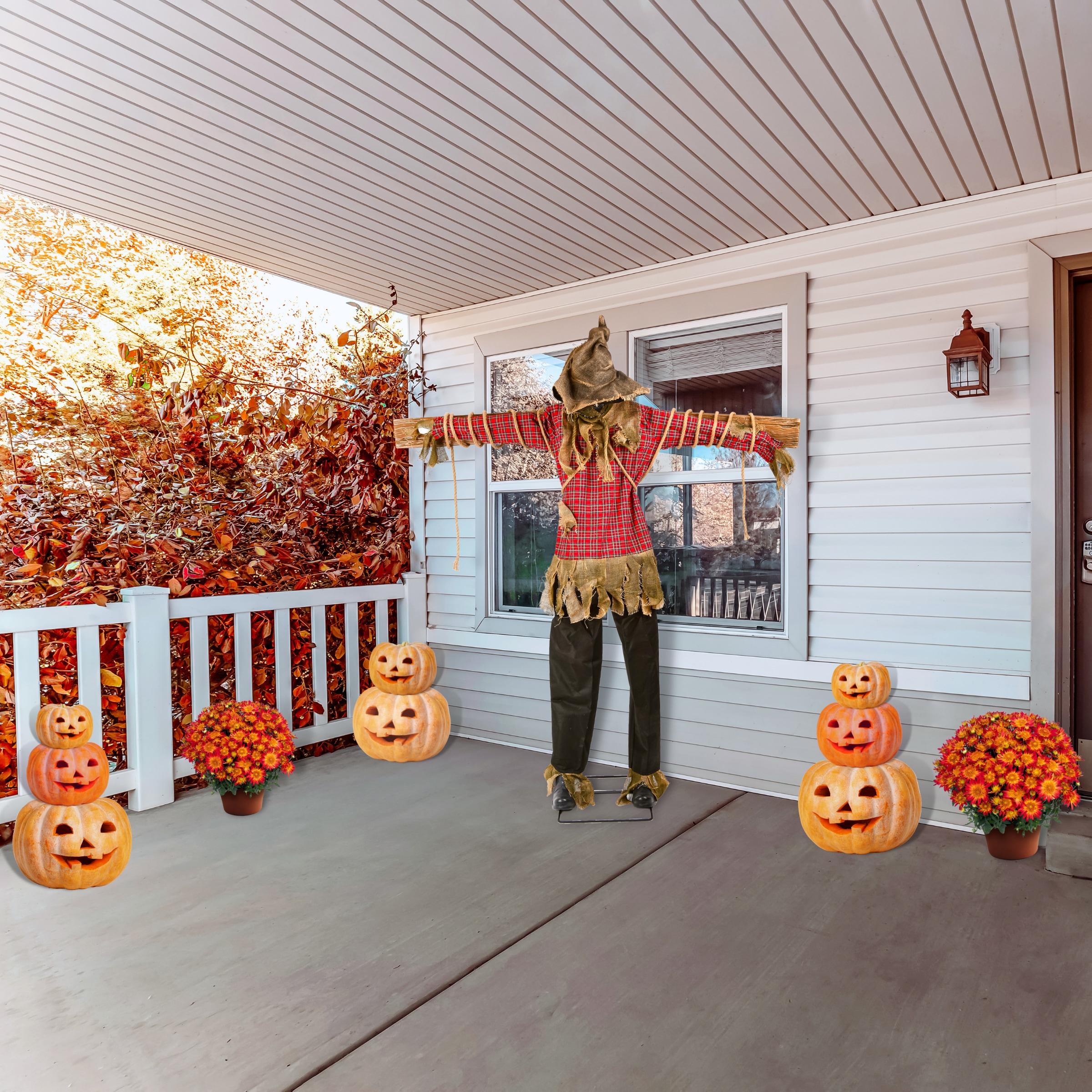 National Tree Company 6.33-ft Lighted Scarecrow Animatronic in the ...