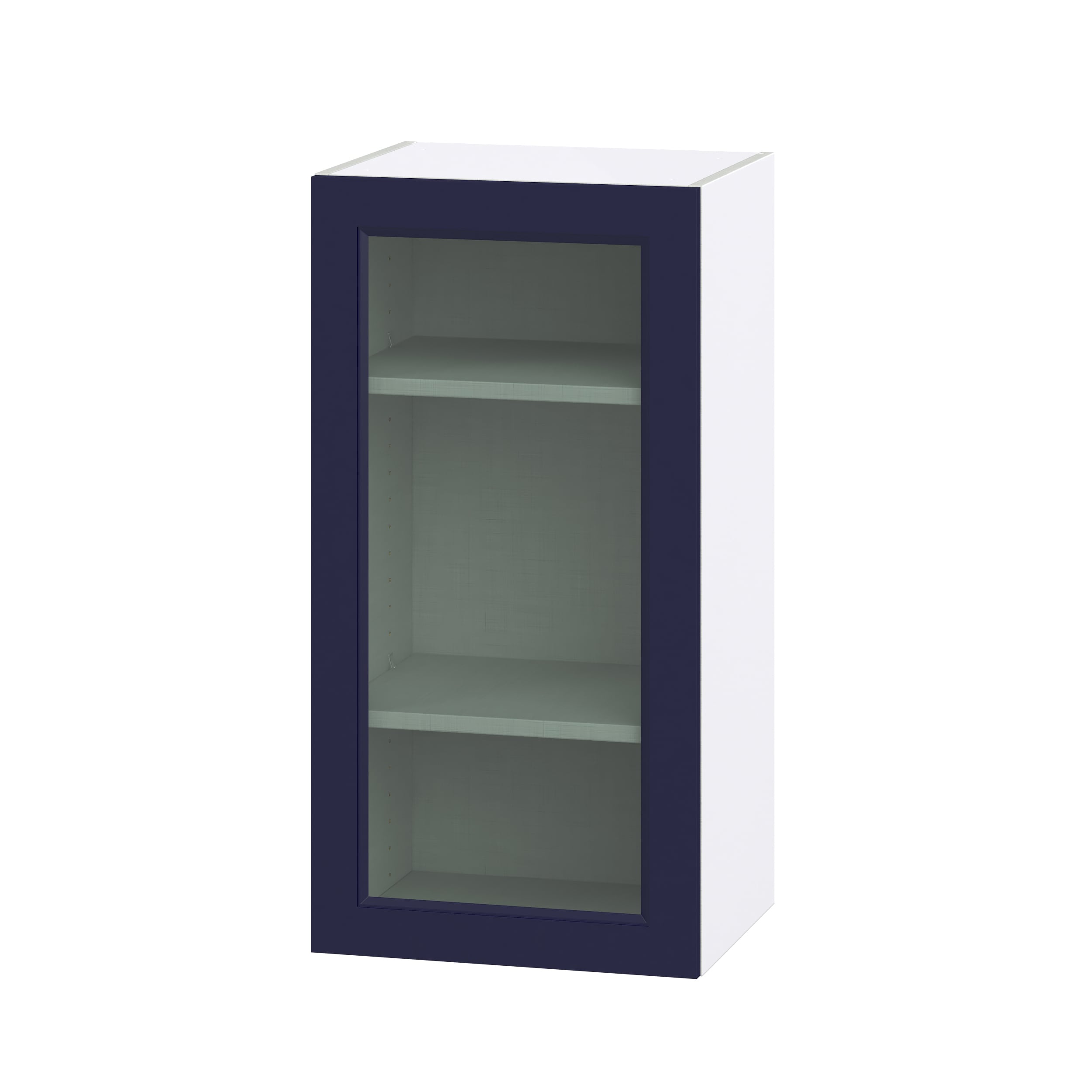 Hugo&Borg DSWG1835(L/R)-LO Lorette 18-in W x 35-in H x 14-in D Navy Blue Wall Fully assembled Cabinet (Glass Panel Shaker)