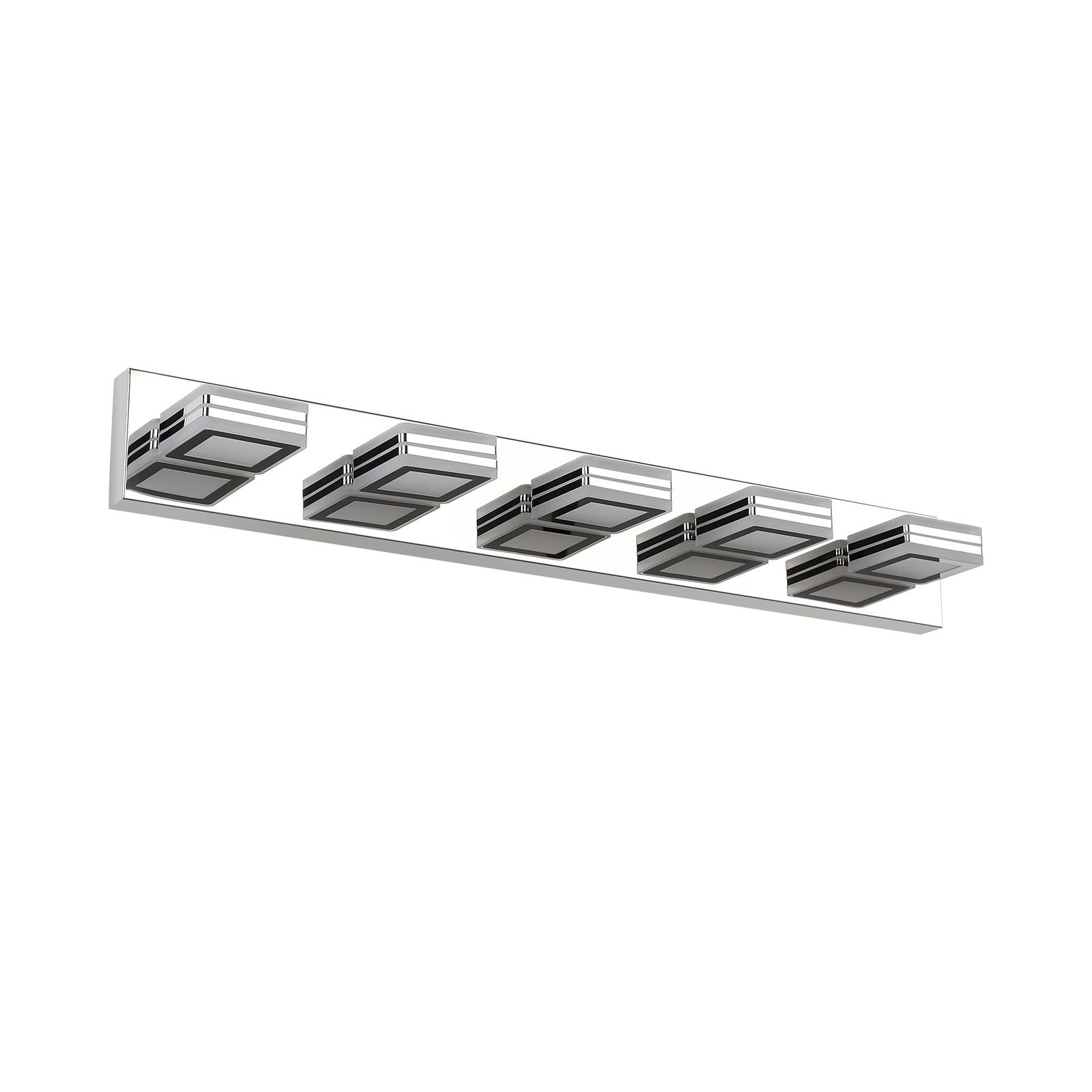 HomLux W1340103888 4.70 in. Modern 5-Light Soft White Chrome LED Makeup Vanity Light with Good Metal Acrylic Chrome Makeup Mirror Light