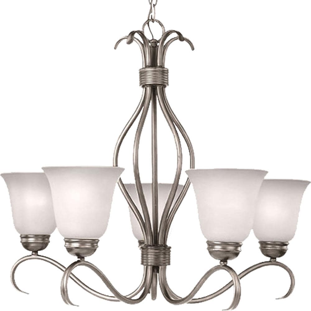 Maxim Lighting 10125ICSN Basix 5-Light Satin Nickel Transitional Damp Rated Chandelier