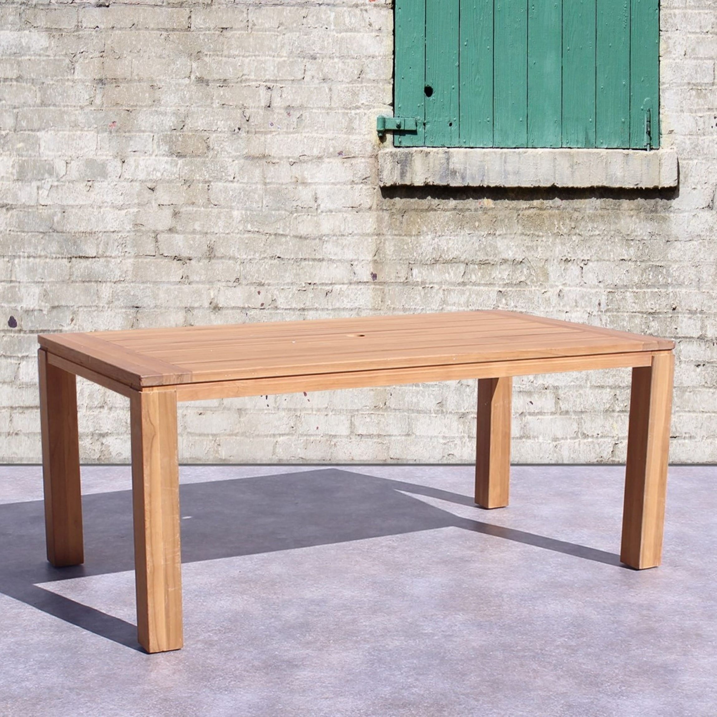 Courtyard Casual 5506 Basic teak Rectangle Outdoor Dining Table 39.37-in W x 70.87-in L