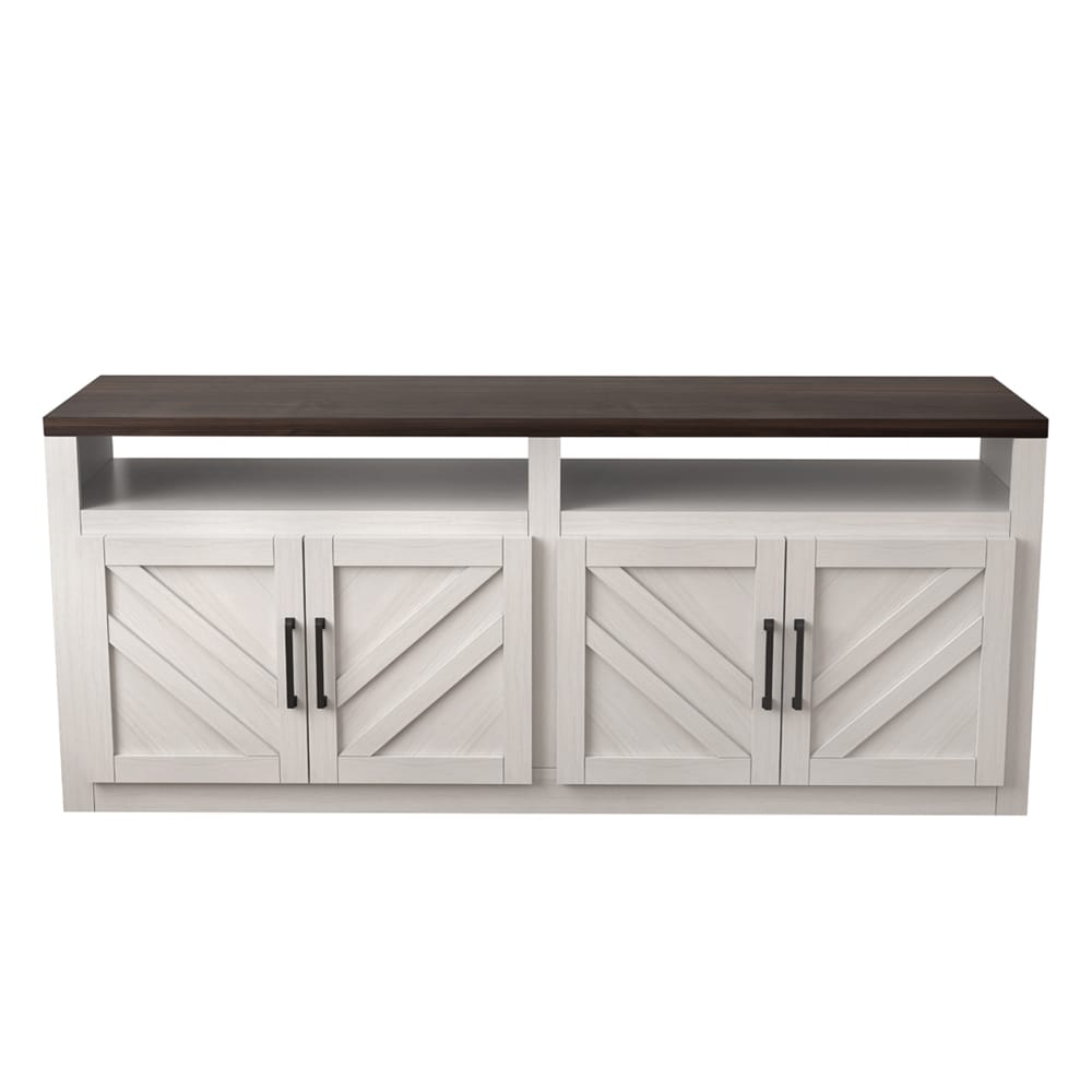 allen + roth Transitional Ash White Tv Stand (Accommodates TVs up