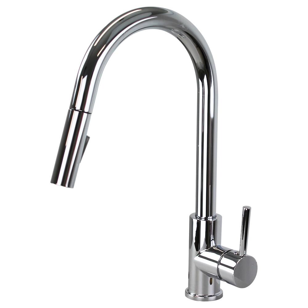 Transolid T3570-PC Zayne Polished Chrome Single Handle Deck-mount Handle Residential Pull-down Kitchen Faucet