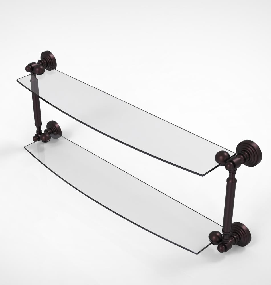 Allied Brass WP-34/24-ABZ Waverly Place Antique Bronze 2 -Tier Wall mount Bathroom Shelf ( 24-in x 7-in x 5-in )