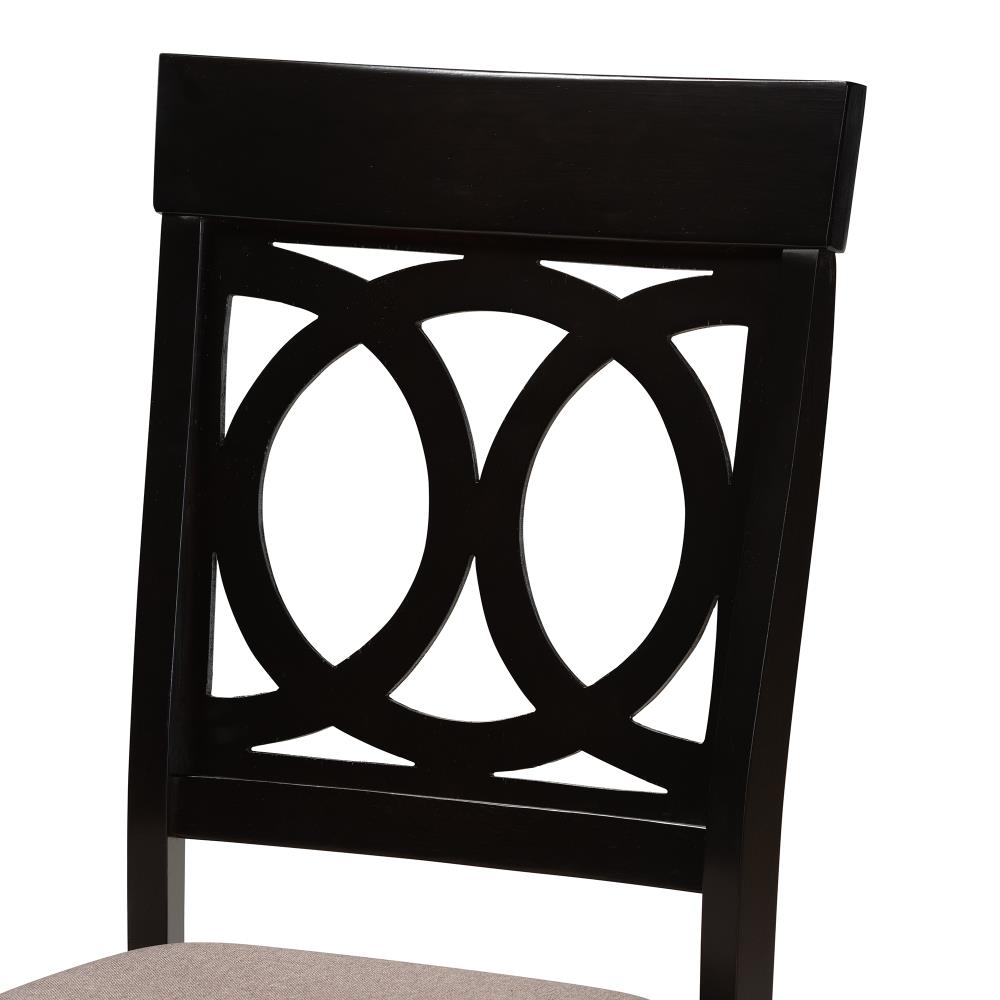 Lucie Sand and Dark Brown Wood Dining Chair Set