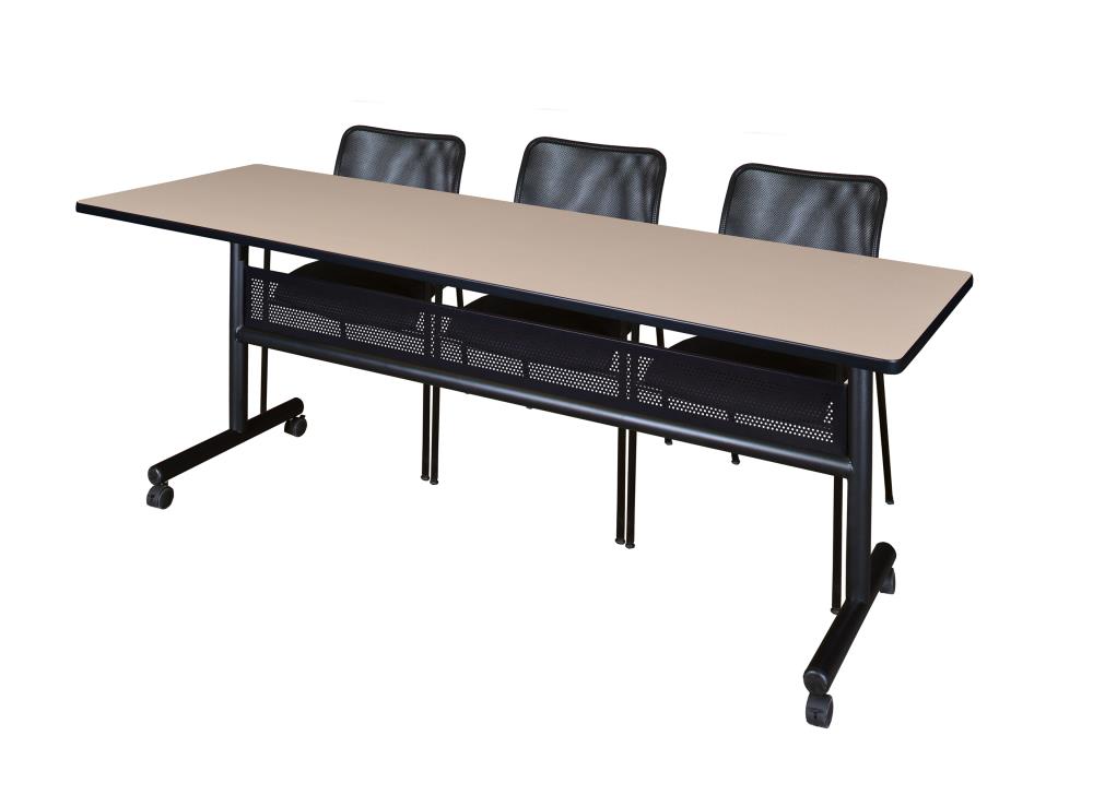 Regency MKFTM8424BE75BK Training Off-white 4-Person Training Table (84-in W x 29-in H)