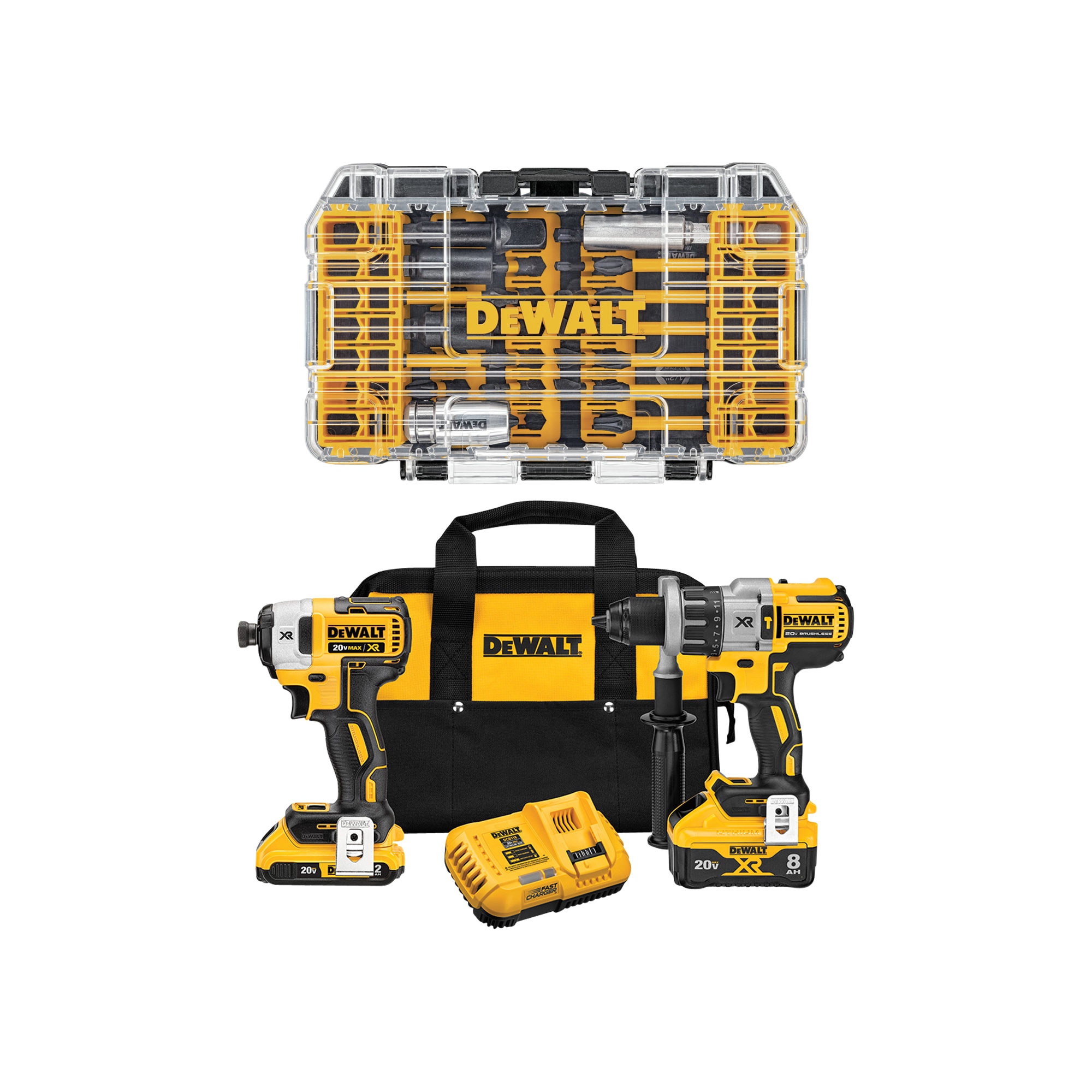 DEWALT Power Detect XR POWER DETECT 2-Tool 20-Volt Max Brushless Power Tool Combo Kit with Soft Case (2-Batteries and charger Included) & FlexTorq