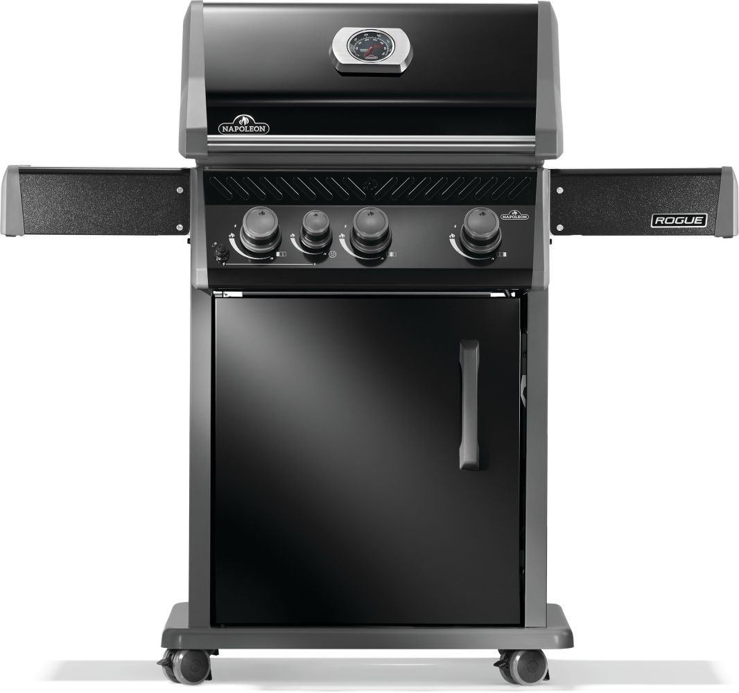 NAPOLEON R425SBPK-2-FB Rogue 425 Series Black 3 -Burner Liquid Propane Gas Grill 1 -Side Burner