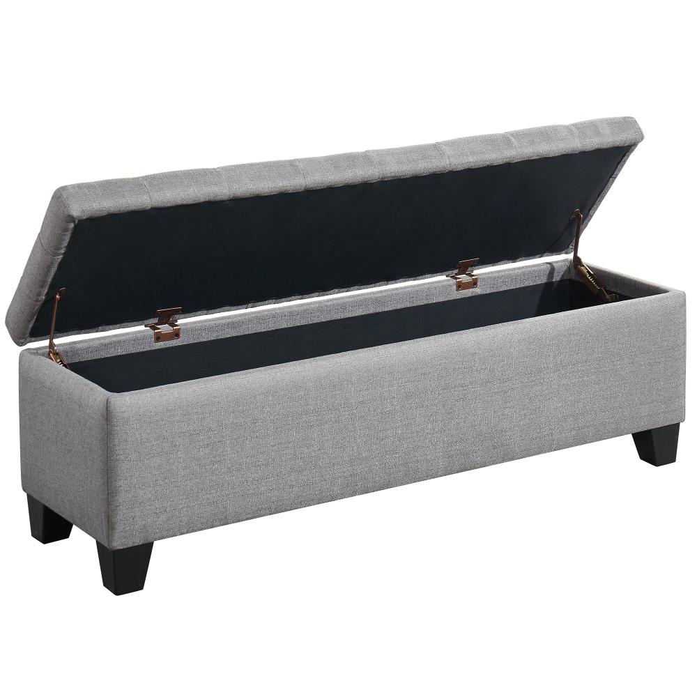 Worldwide Homefurnishings 402-262GRY Indoor-Ottomans - View #3