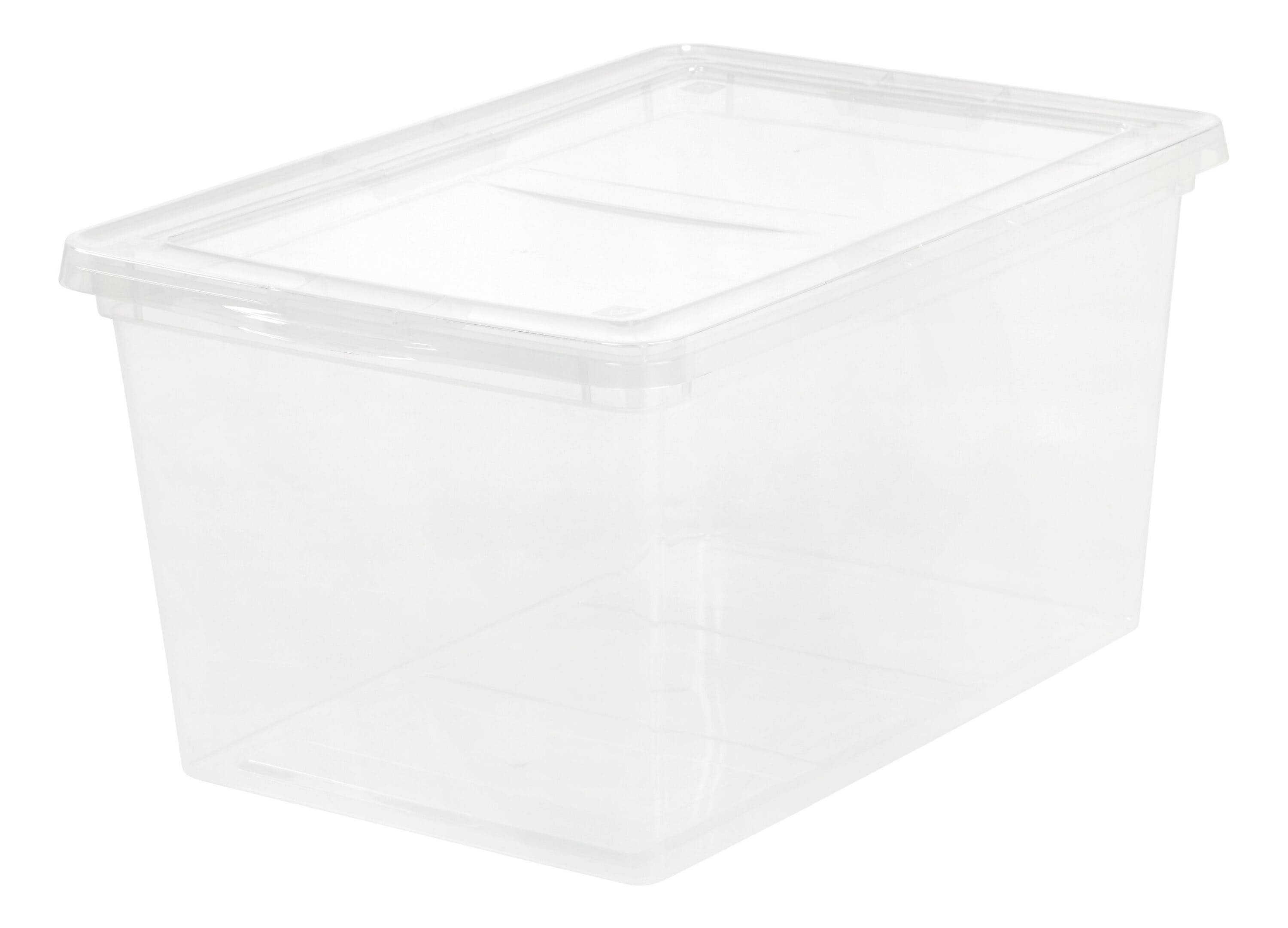 IRIS Large 14.5-Gallons (58-Quart) Clear Tote with Standard Snap Lid in the  Plastic Storage Containers department at