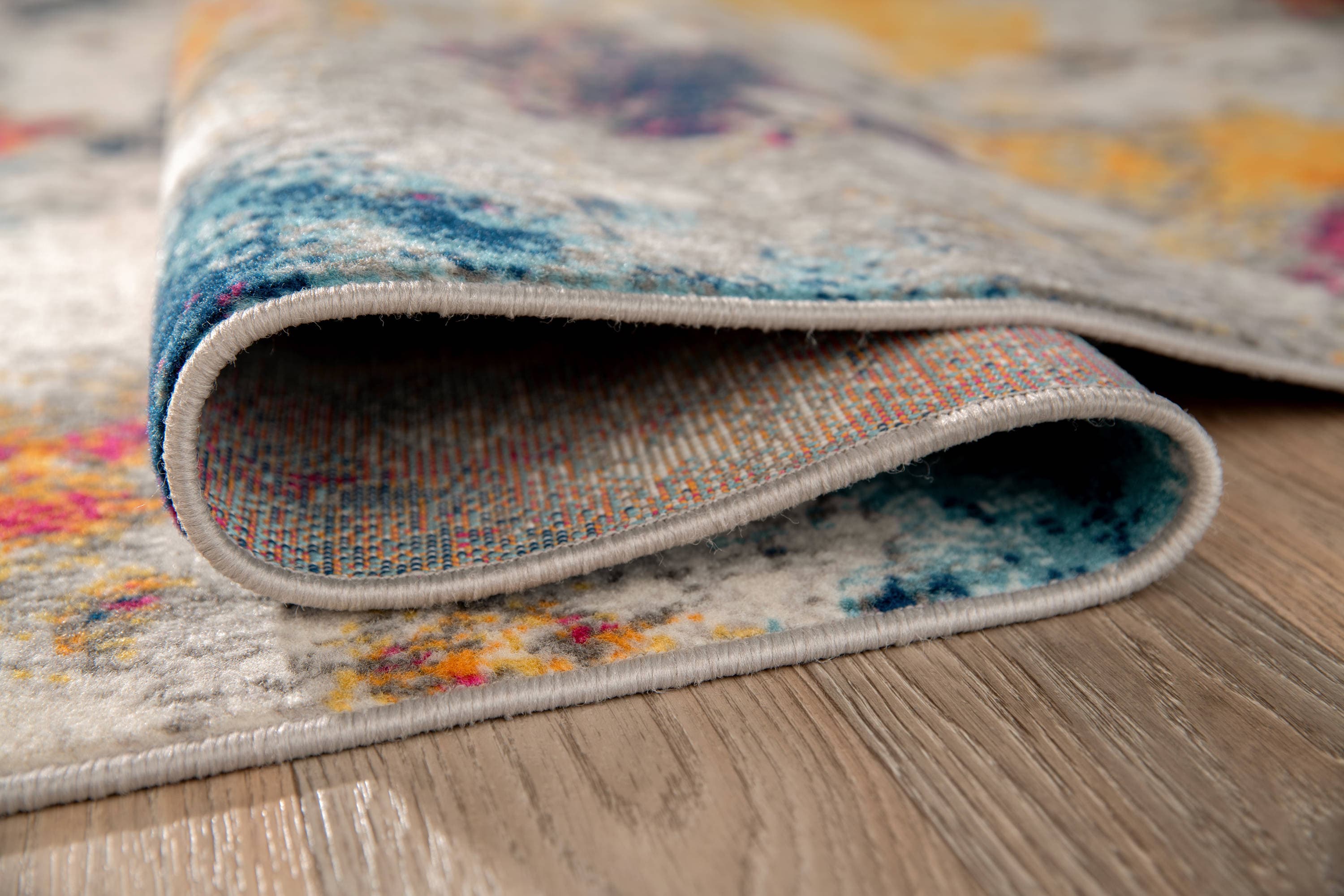 Multi-Color Abstract Synthetic 2' x 3' Area Rug