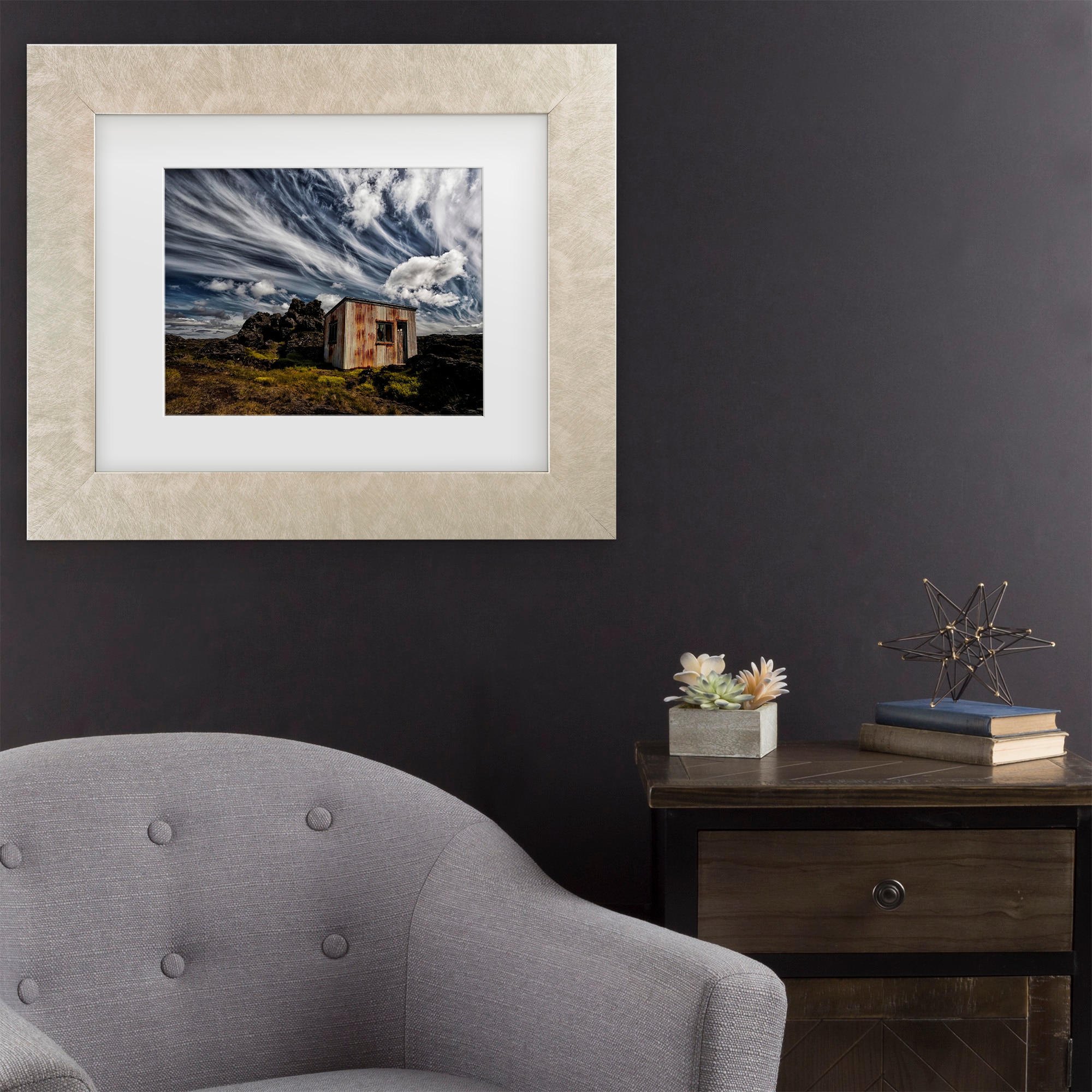 Trademark Fine Art 1X10863-C1620MF Broken Shack Borsteinn H. Ingibergsson Champagne Frame Wood Framed 16-Inches H x 20-Inches W Modern Canvas Print