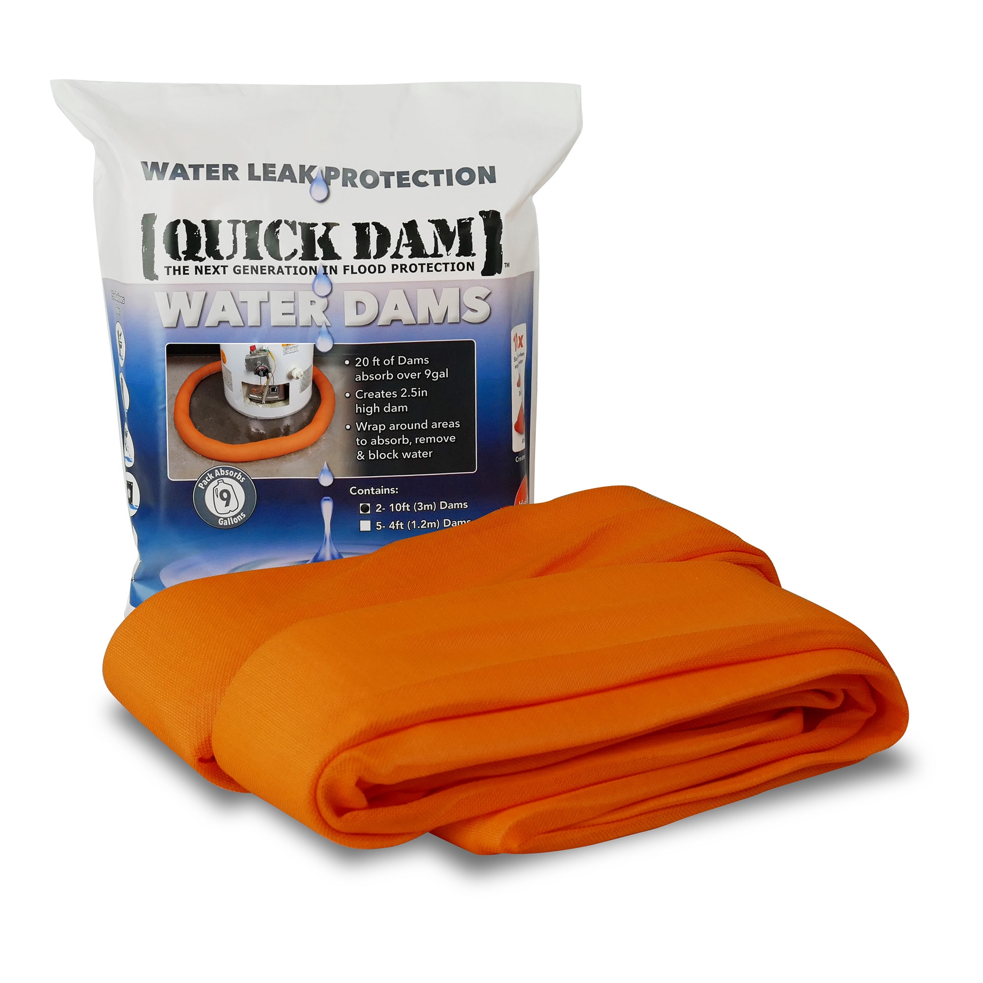 Quick Dam 2-Pack 6.5-in L x 3.25-in W Water Activated Water Dam in