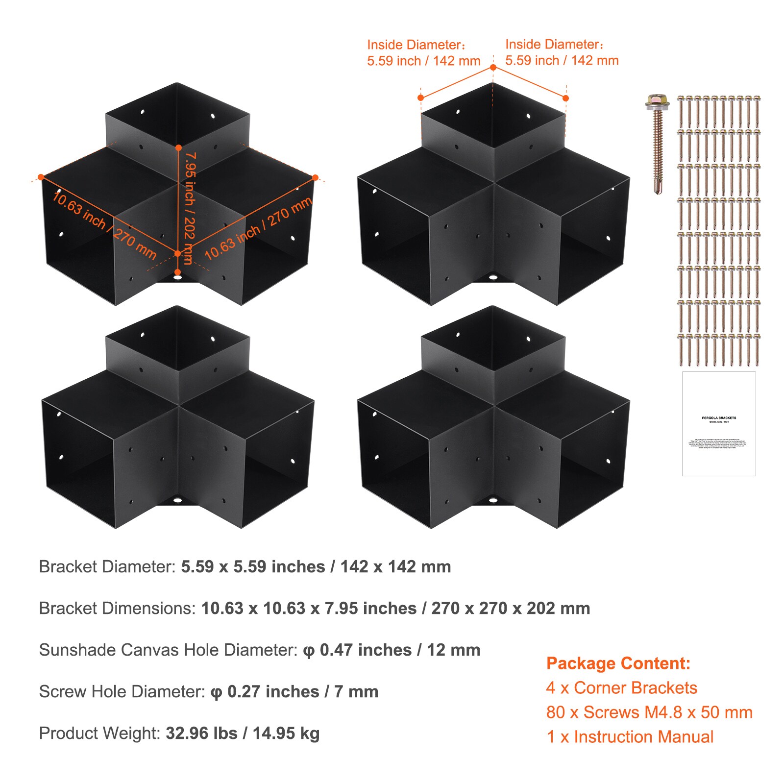 VEVOR SCLPJJST4PCS04731V0 Pergola-Parts-Accessories - View #7