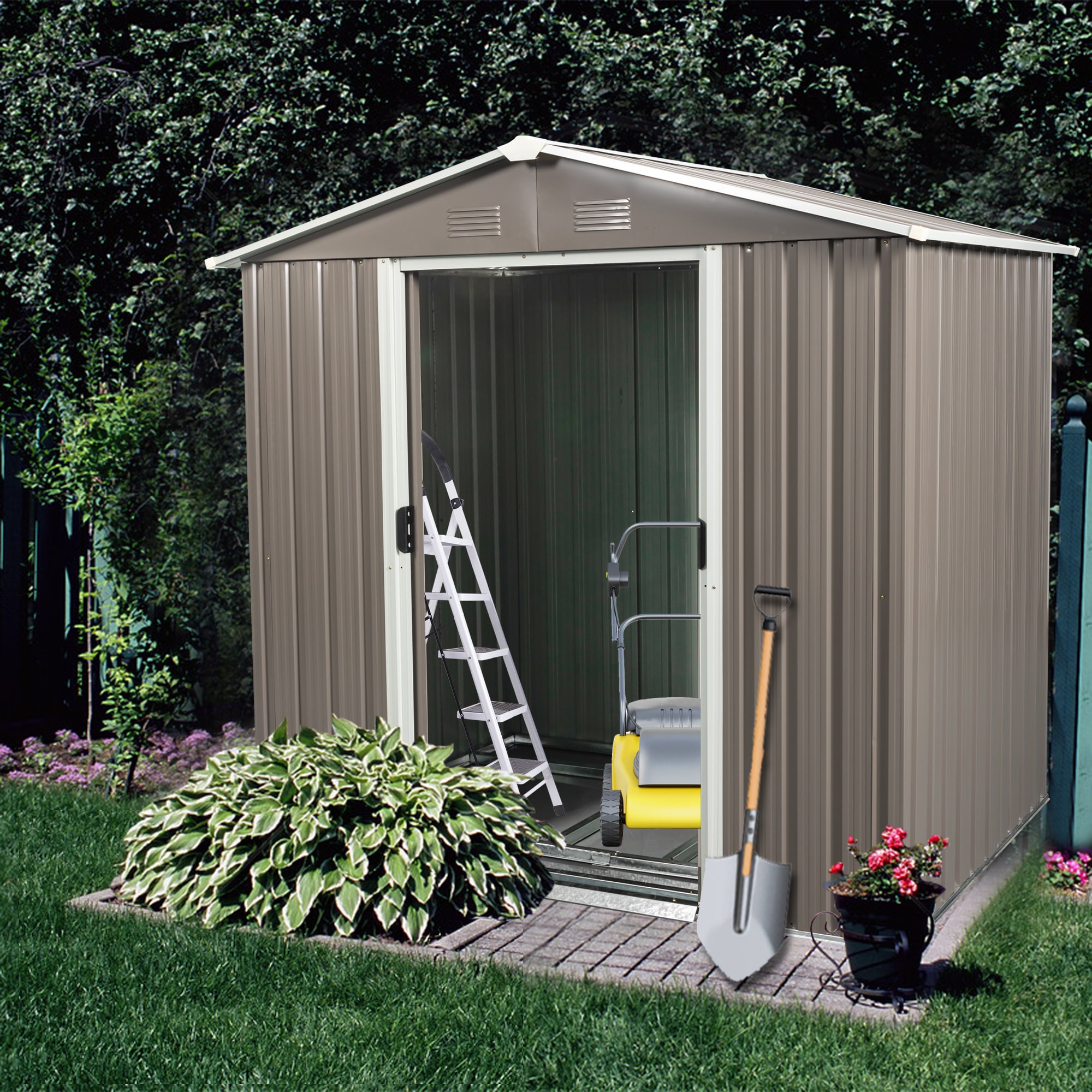 Xspracer ML-OS718 3.92-ft x 6.08-ft Galvanized steel Storage Shed