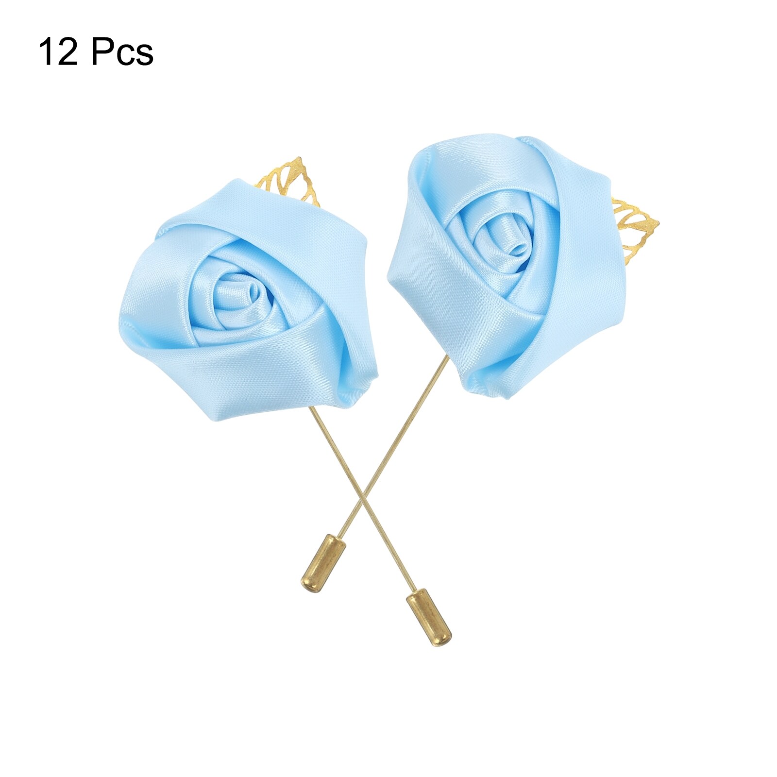 Unique Bargains 12pcs Groom Boutonnieres Rose Boutonnieres Pins for Men ...