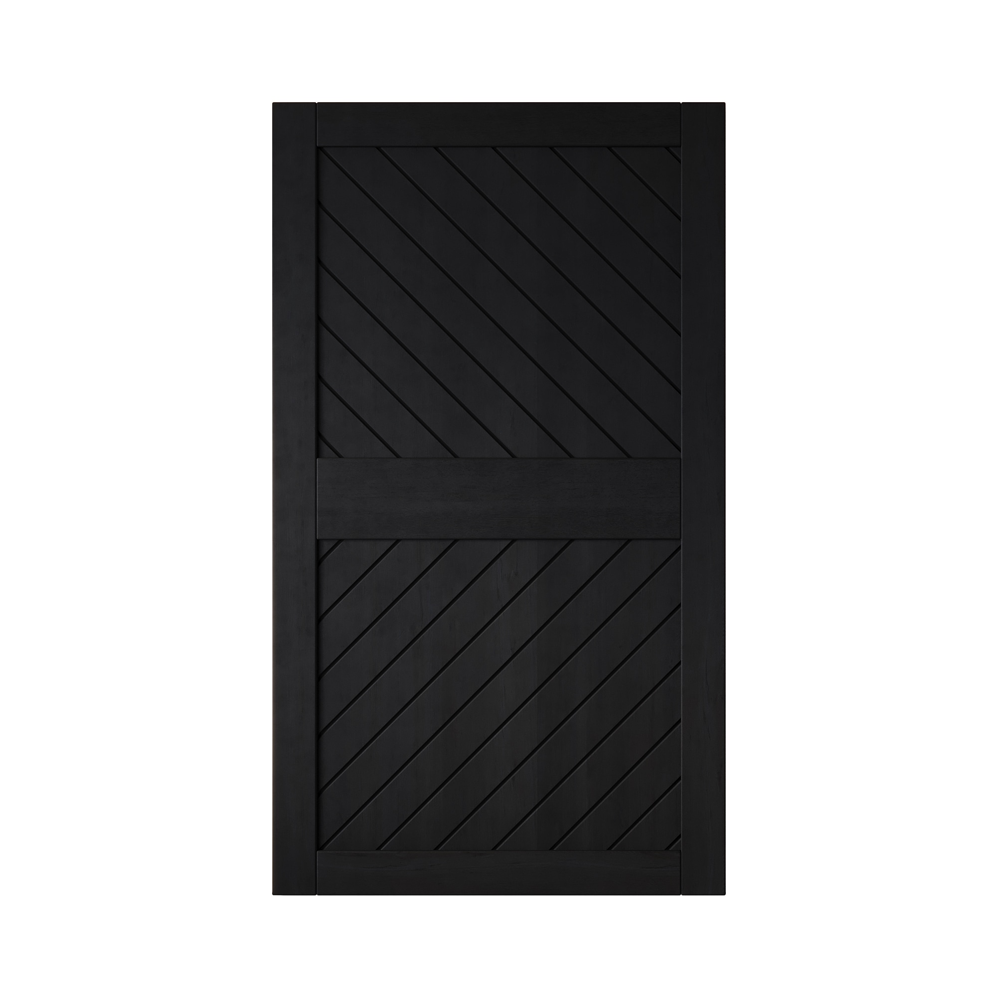 HOMACER XT4-5084-BK 50-in x 84-in Black Prefinished Non-standard Pine Wood Solid core Single Barn Door (Hardware Not Included)