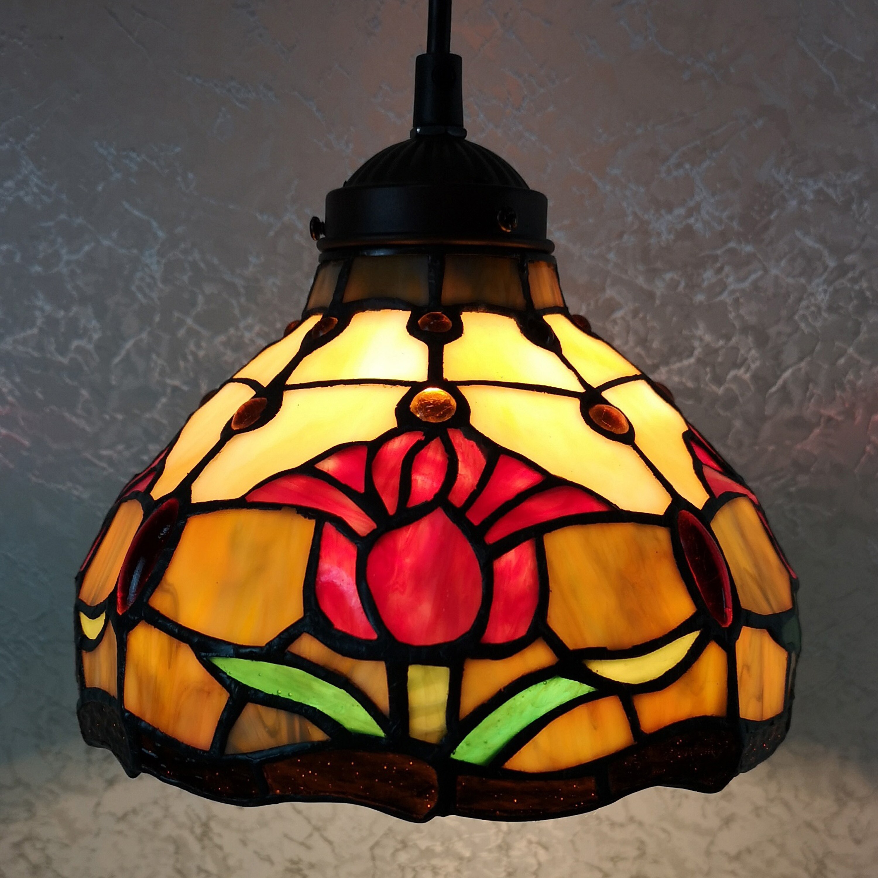 Lowes stained deals glass ceiling light