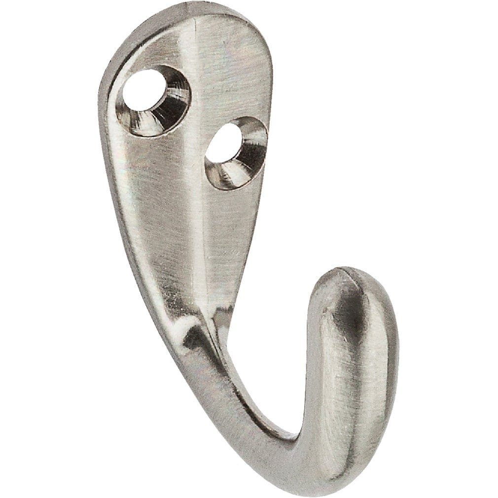 National Hardware N325-506 V162 Satin Nickel Single Clothes Hooks 2-Pack #N325506-588E-588E